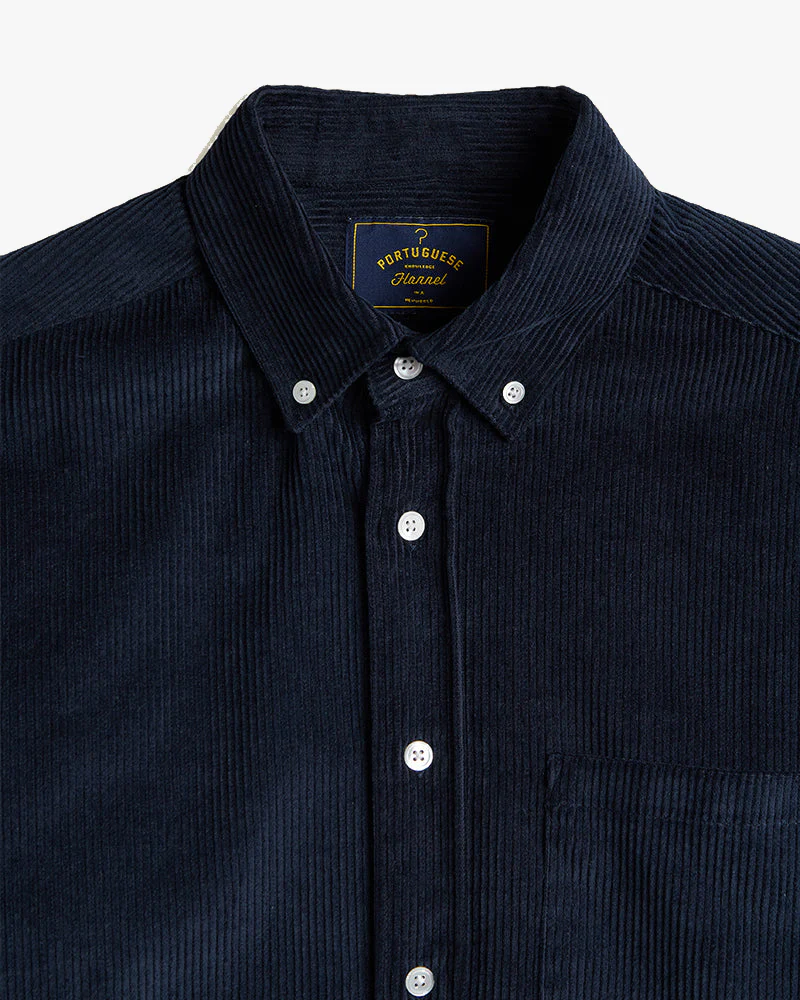 Portuguese Flannel Lobo 2.0 Corduroy Shirt - Navy - Image 3