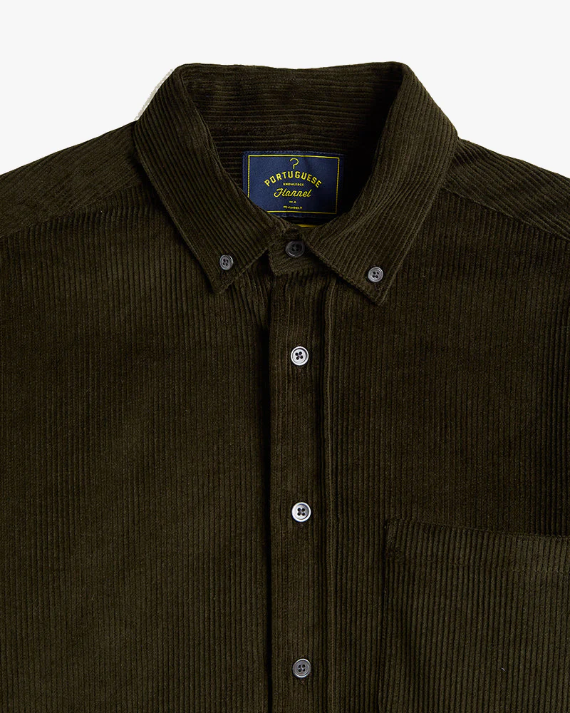 Portuguese Flannel Lobo 2.0 Corduroy Shirt - Olive - Image 3