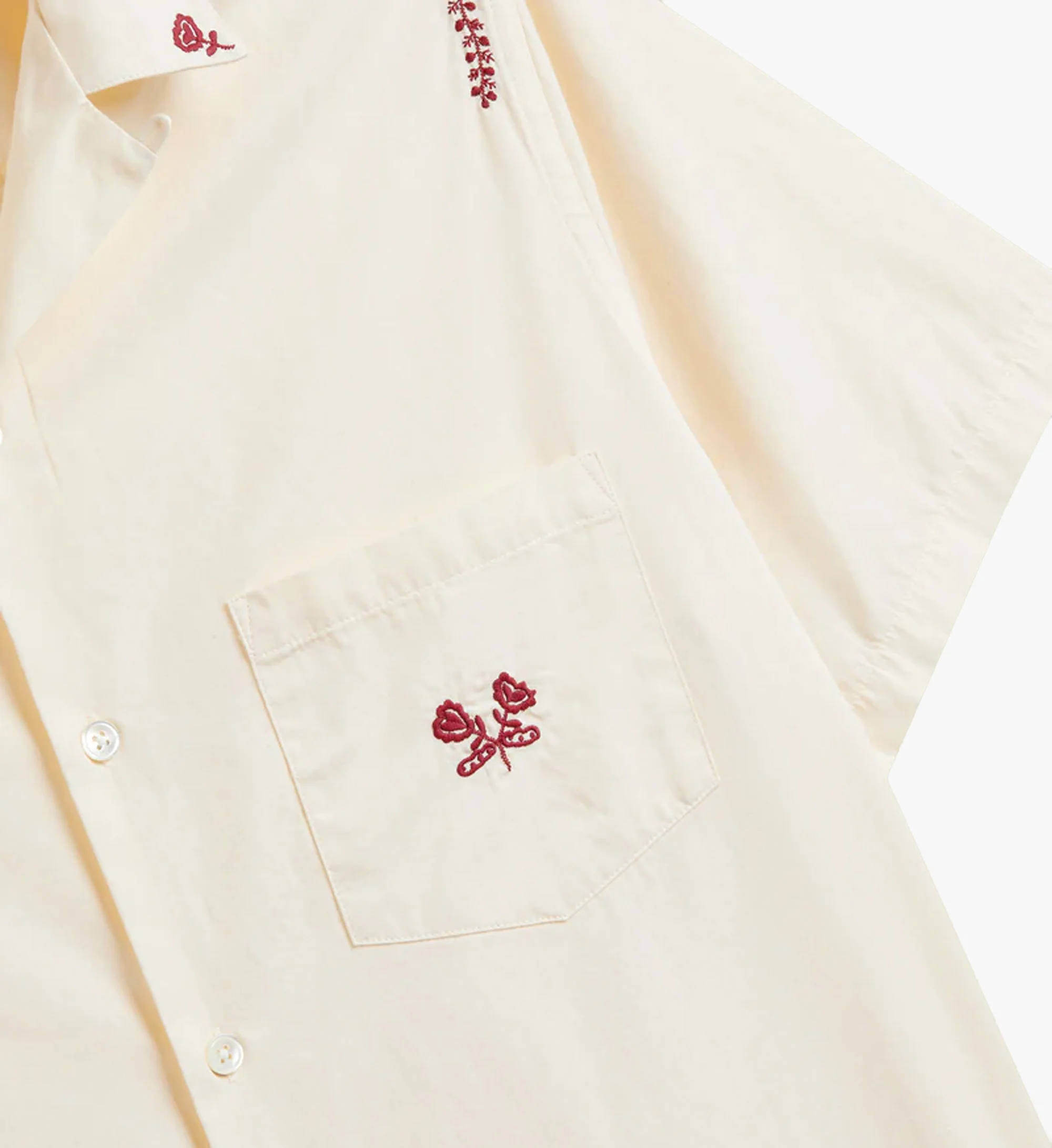 Portuguese Flannel North Embroidery Shirt - Ecru - Image 2