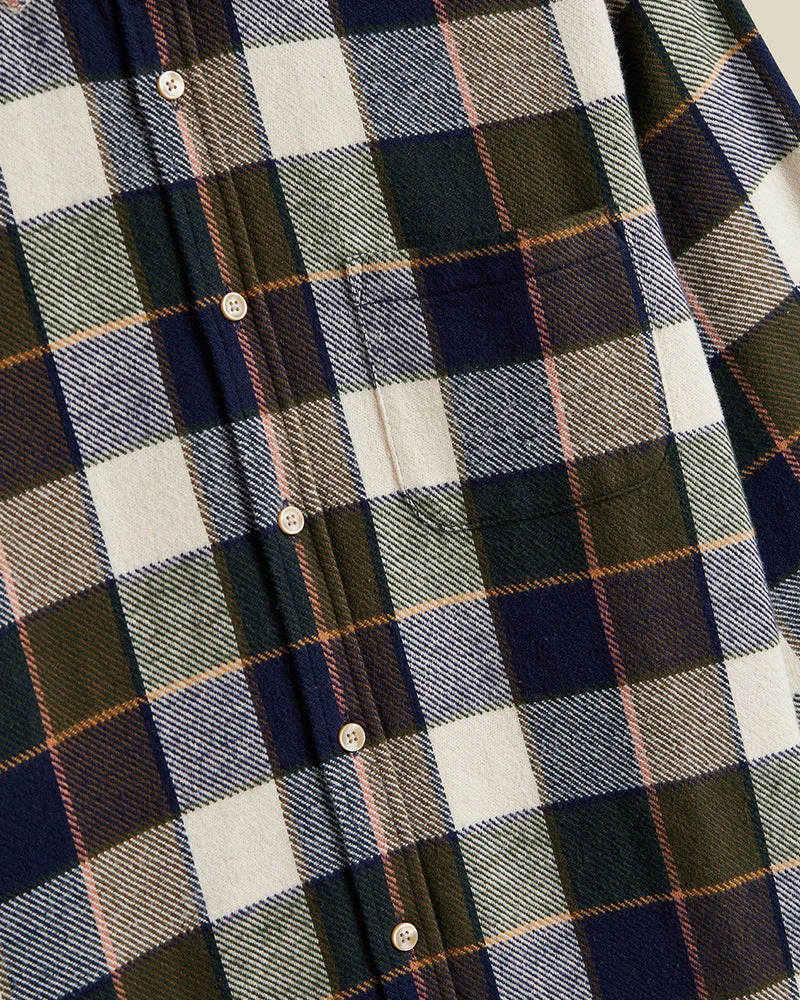 Portuguese Flannel Pine Shirt - Dark Green - Image 3