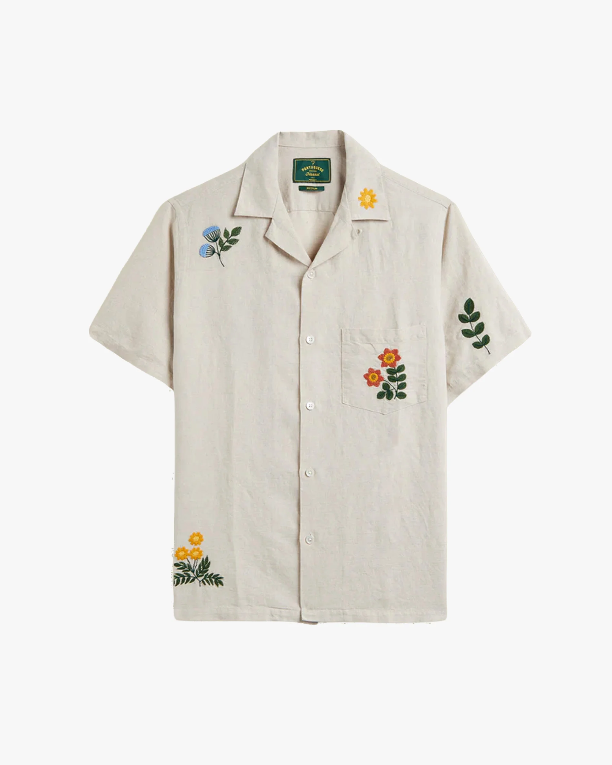 Portuguese Flannel Spring Embroidery Shirt - Ecru