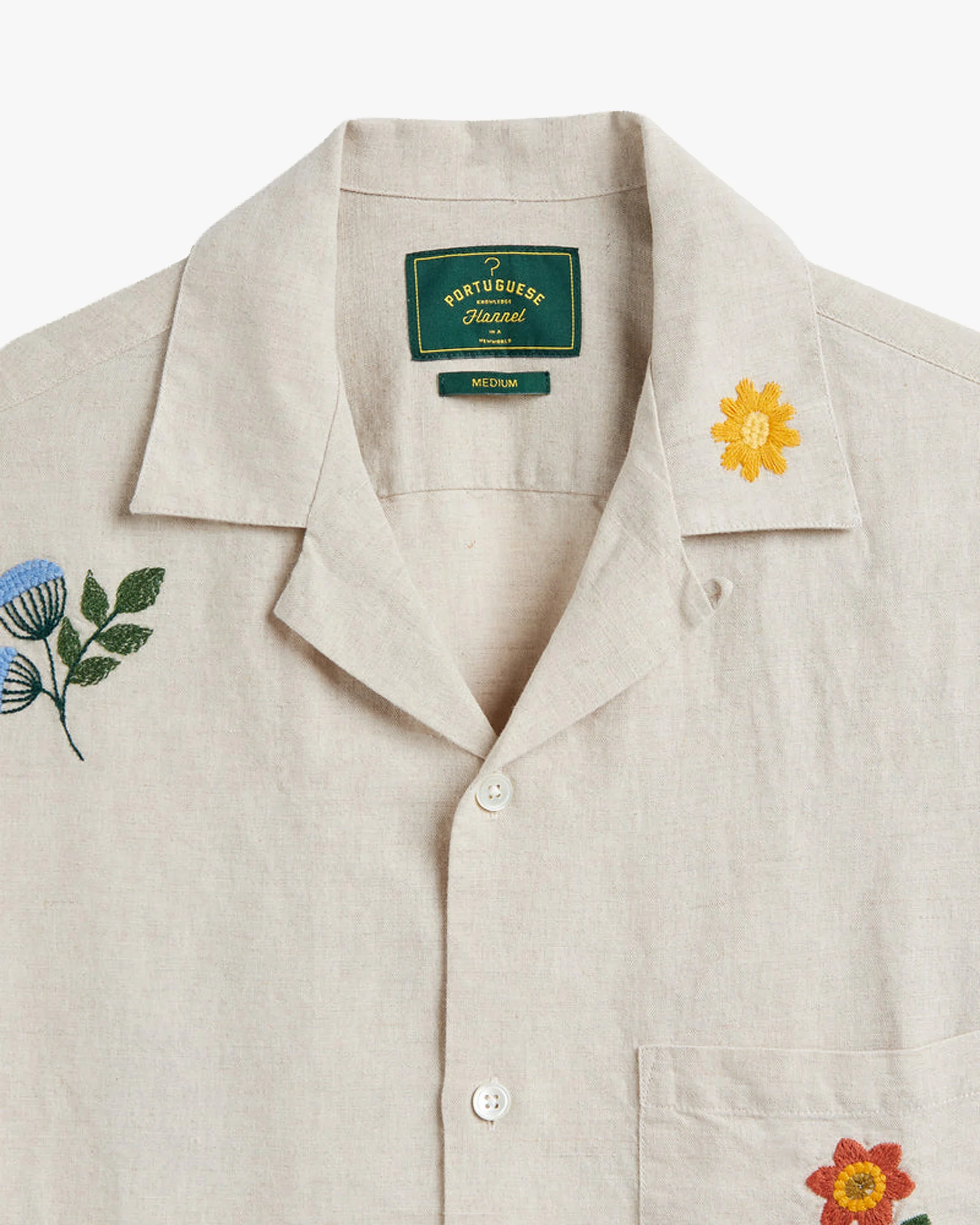 Portuguese Flannel Spring Embroidery Shirt - Ecru - Image 3