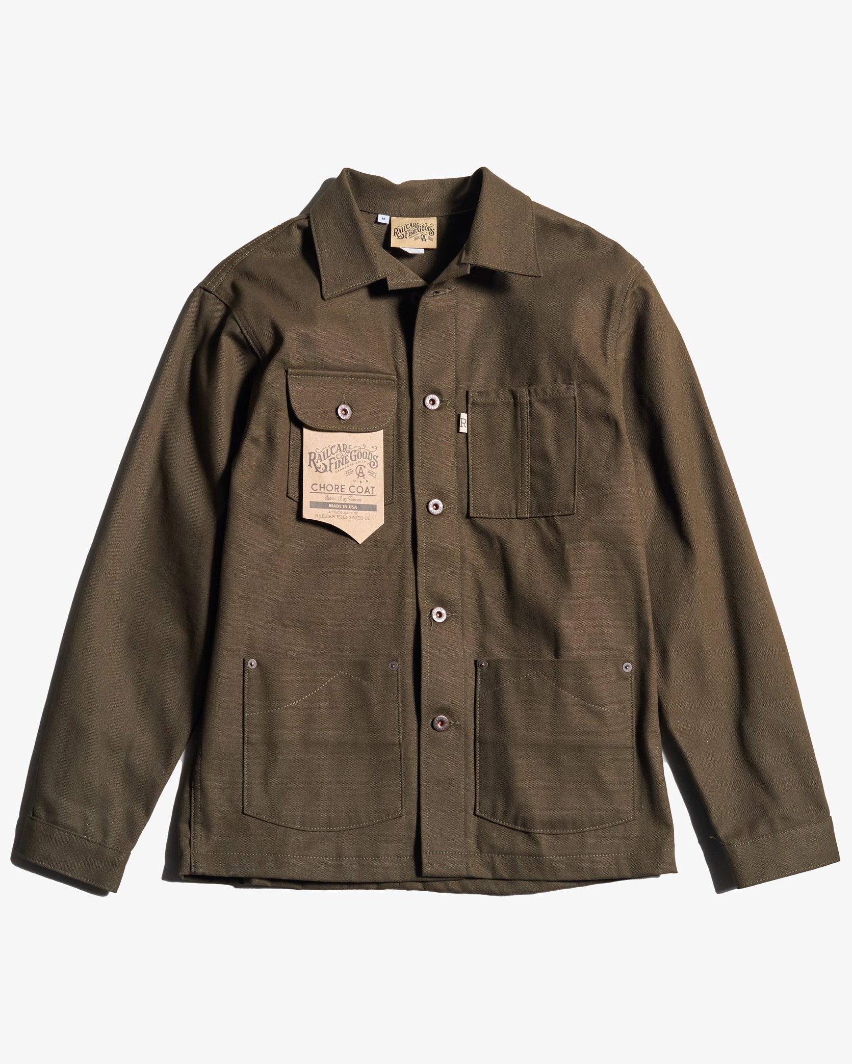Railcar Fine Goods Chore Coat - 12oz Seaweed Canvas