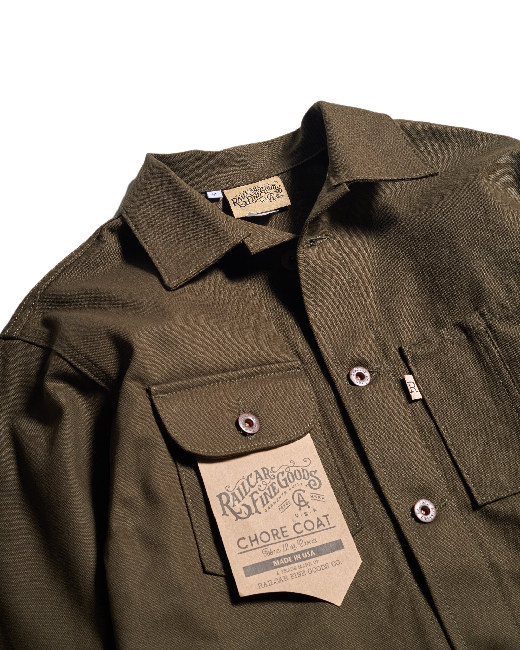 Railcar Fine Goods Chore Coat - 12oz Seaweed Canvas - Image 2