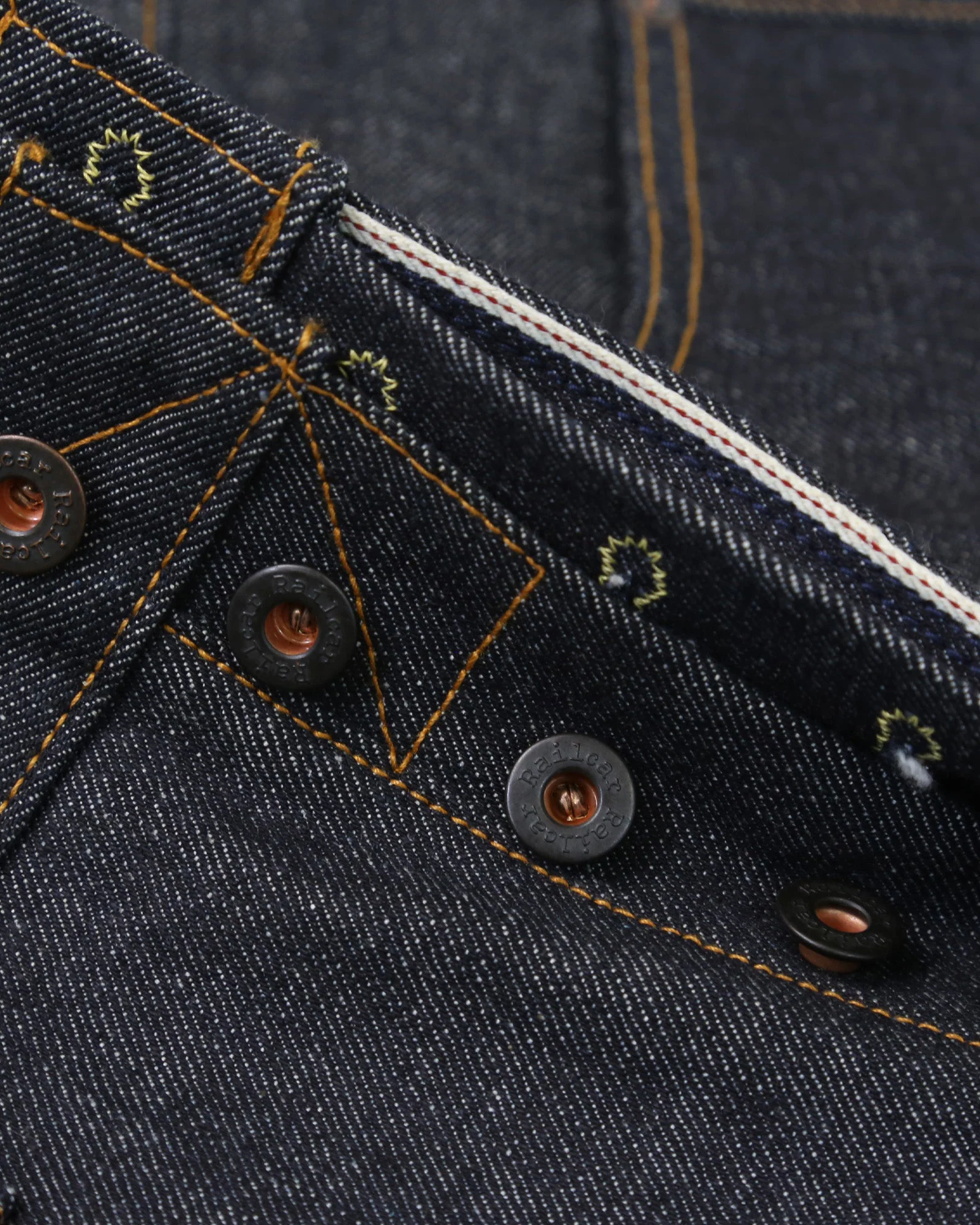 Railcar Fine Goods Spikes Slim Tapered Mens Jeans - X100 15oz Japanese Dark Indigo Selvedge - Image 6