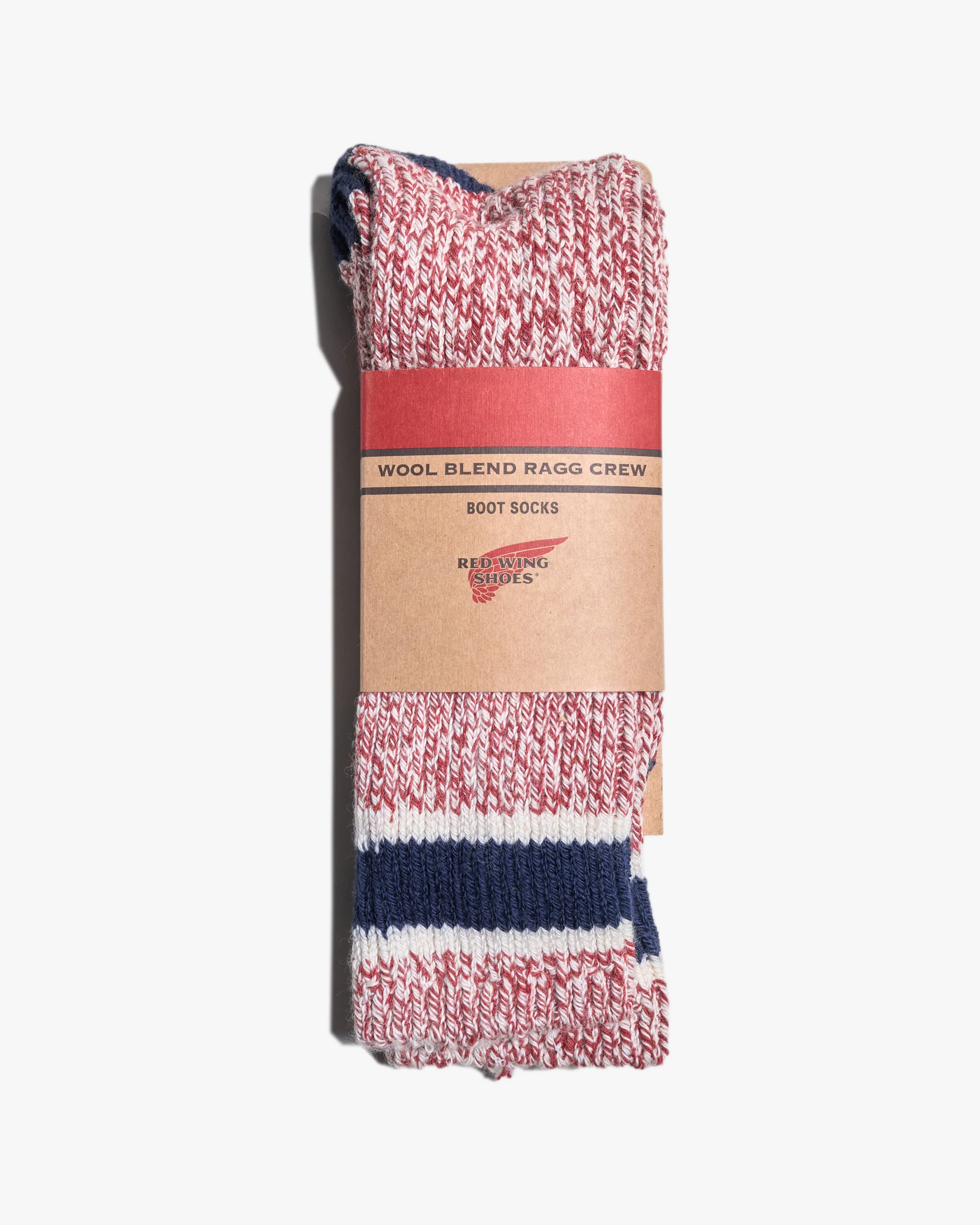 Red Wing 97649 Striped Ragg Wool Socks - Red / Navy - Image 2