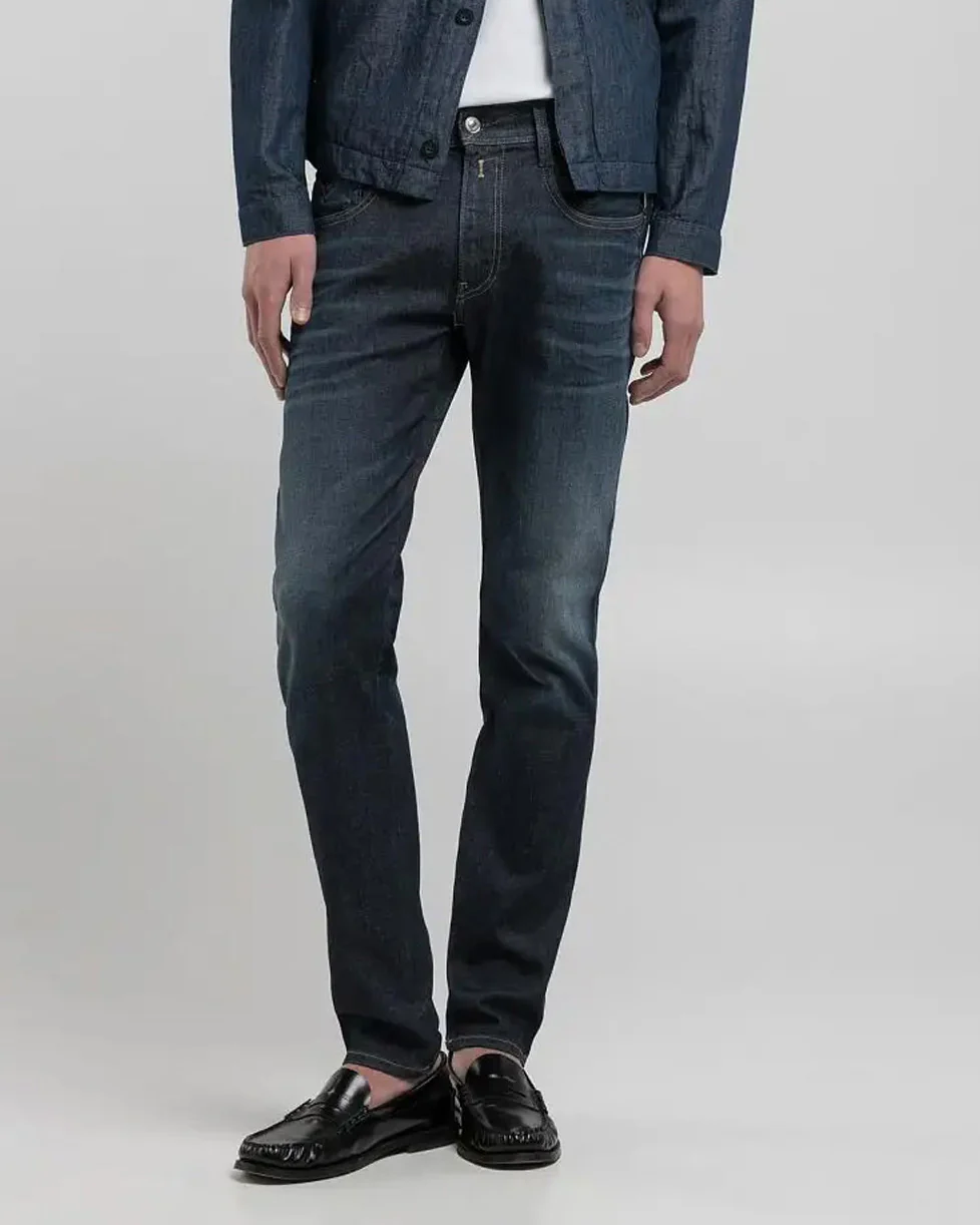 Replay Anbass Slim Fit Hyperflex Dust Mens Jeans - Dark Blue