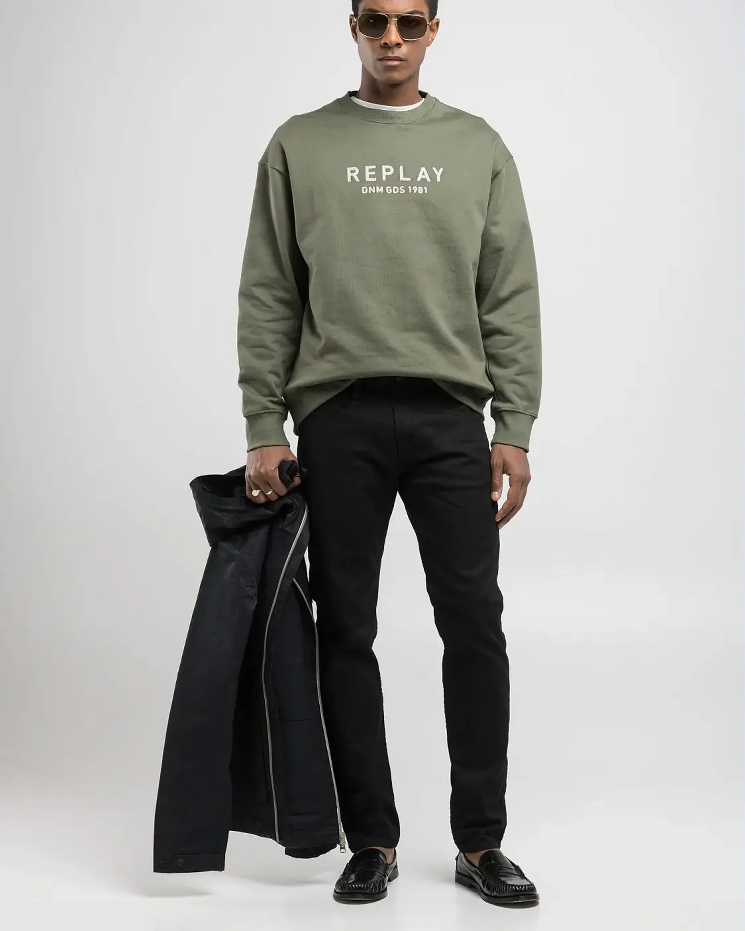 Replay Anbass Slim Fit Mens Jeans - Black - Image 5