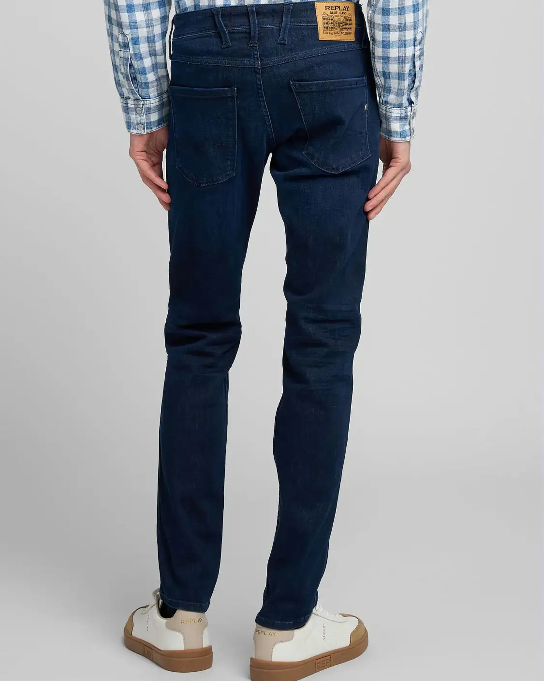 Replay Anbass Slim Fit Mens Jeans - Dark Blue - Image 3