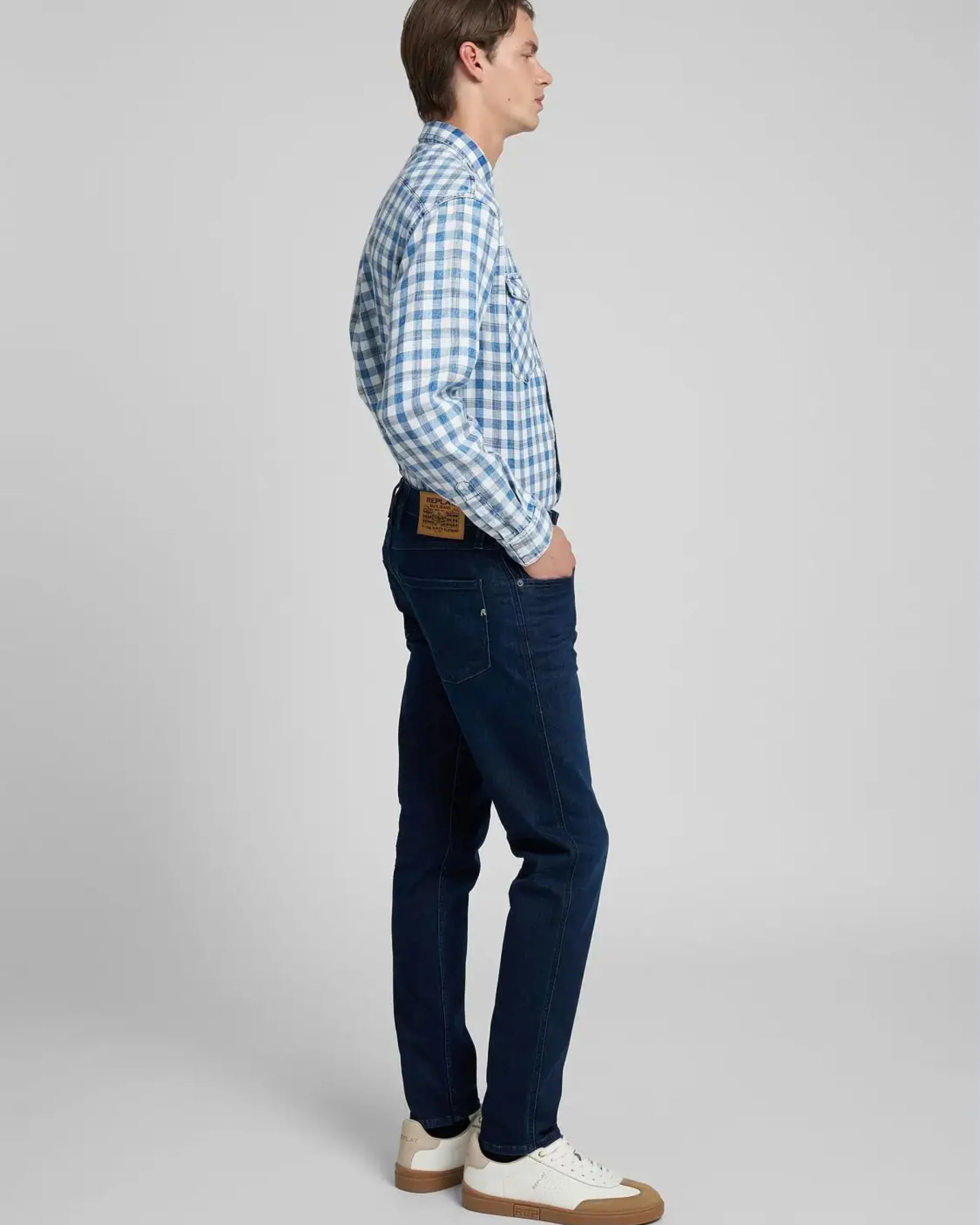 Replay Anbass Slim Fit Mens Jeans - Dark Blue - Image 5