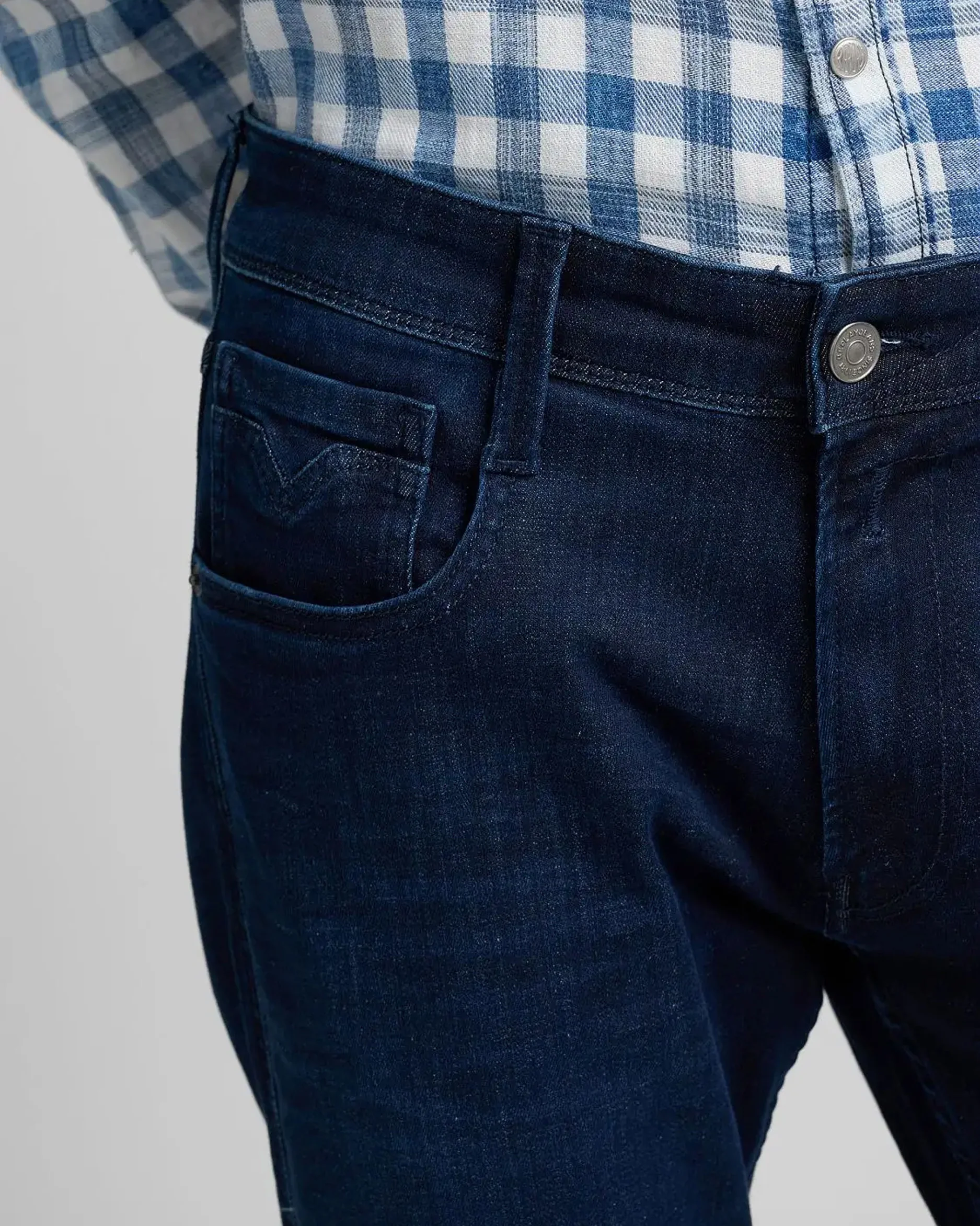 Replay Anbass Slim Fit Mens Jeans - Dark Blue - Image 6