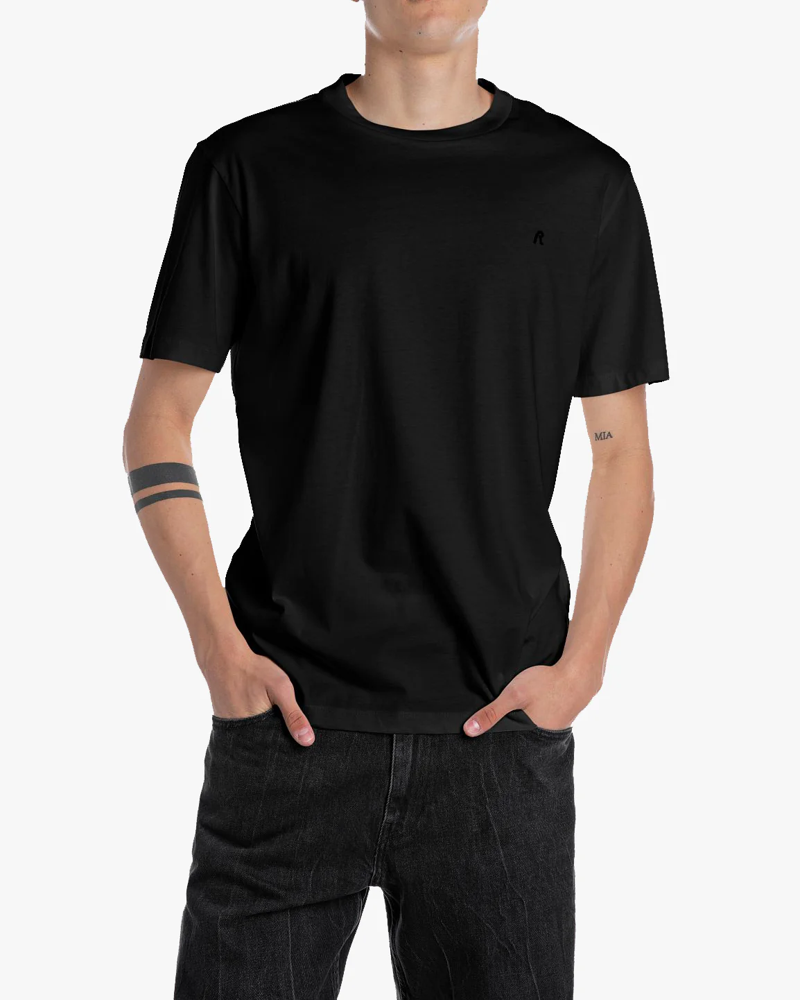 Replay Crew Neck Tee - Black - Image 3