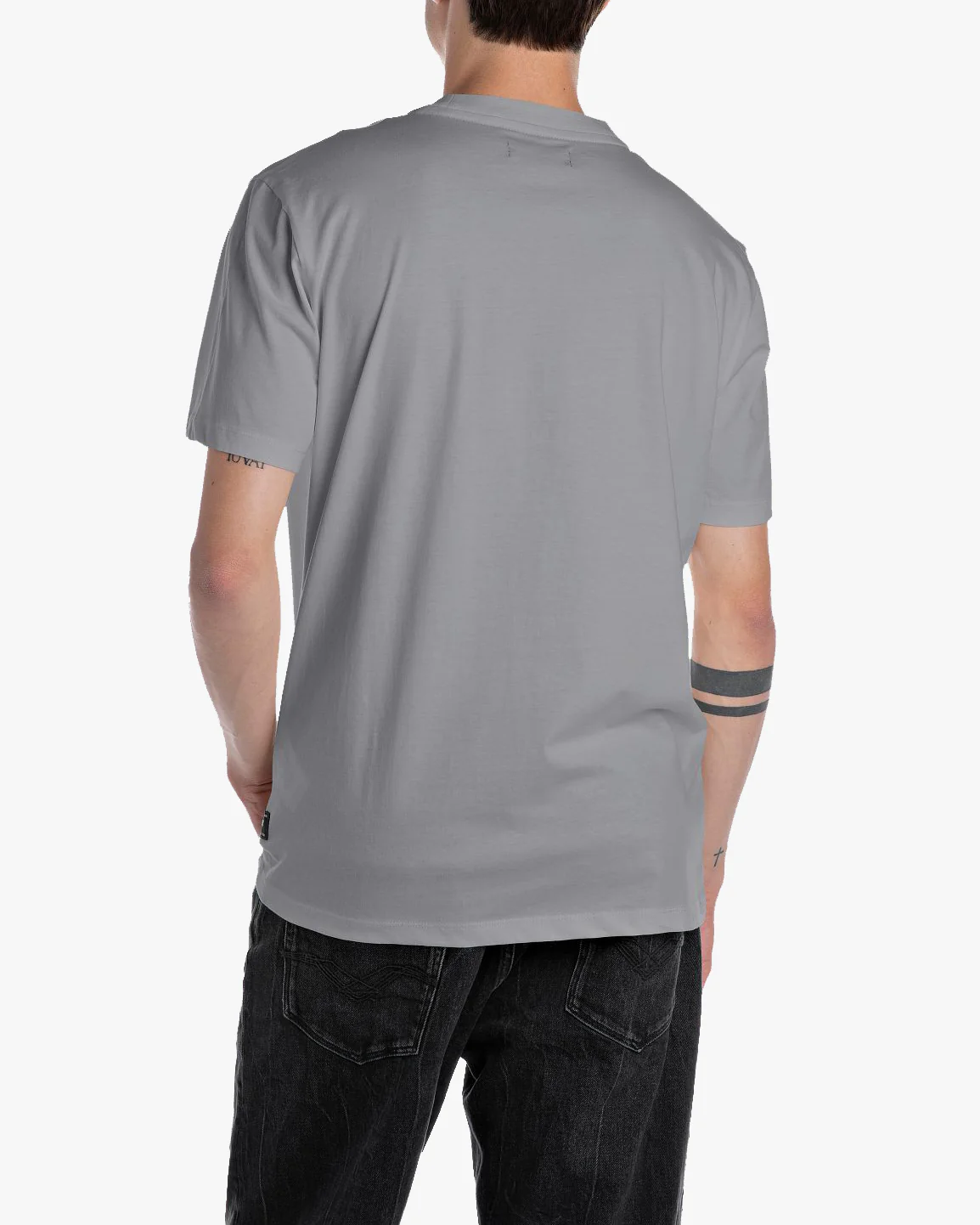 Replay Crew Neck Tee - Lead Grey - Image 4