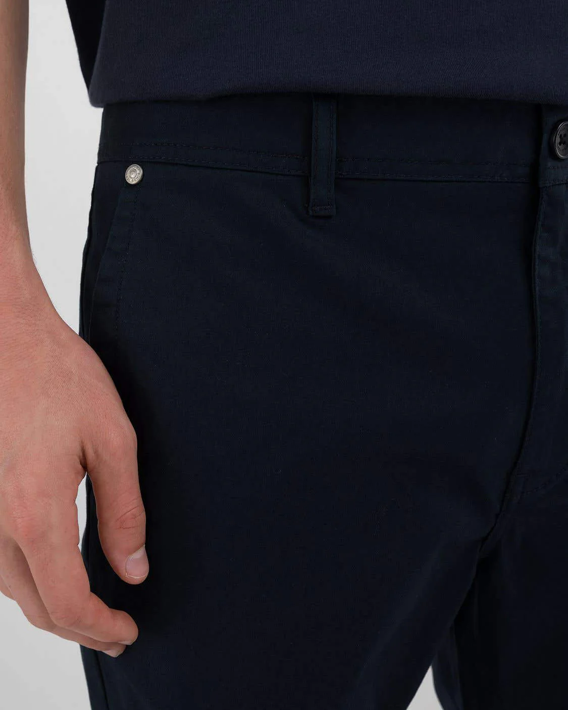 Replay Damian Regular Slim Mens Twill Trousers - Night Blue - Image 6