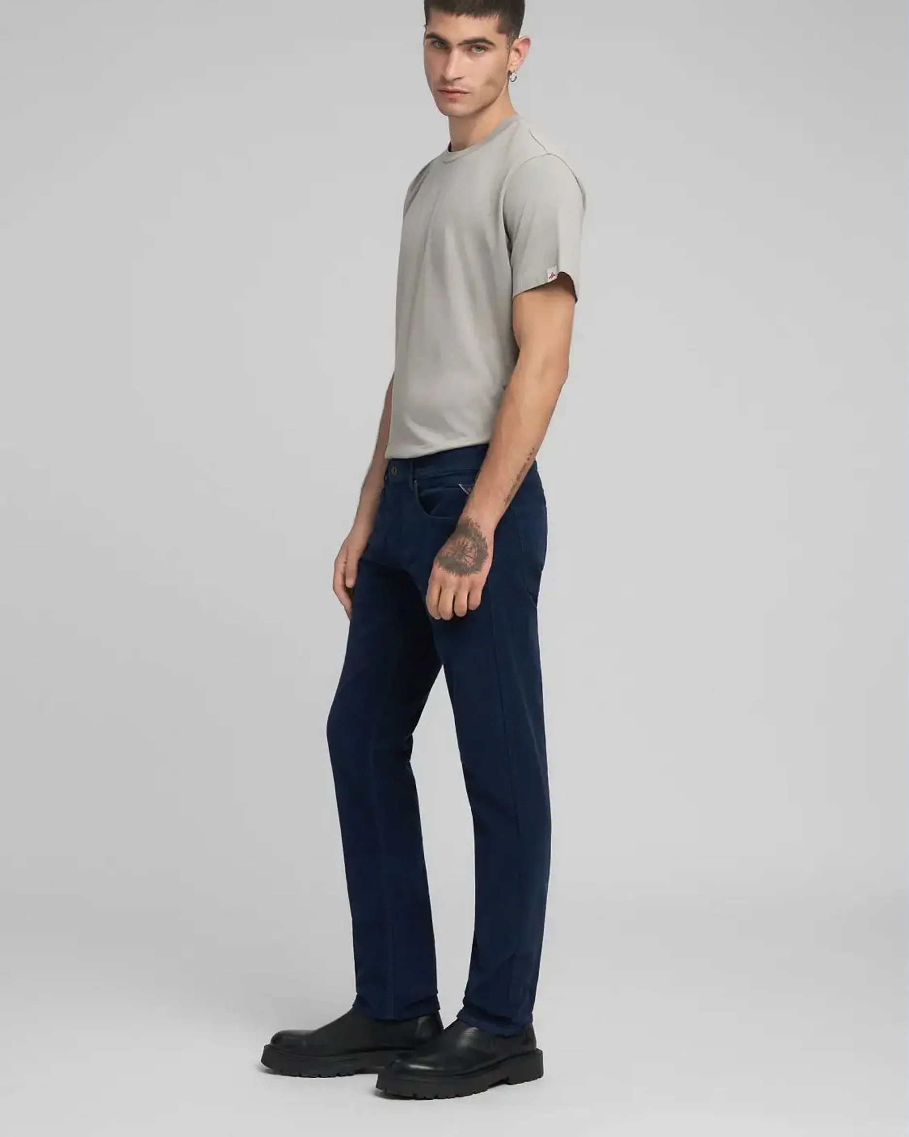 Replay Grover Straight Fit Mens Cords - Blue - Image 5