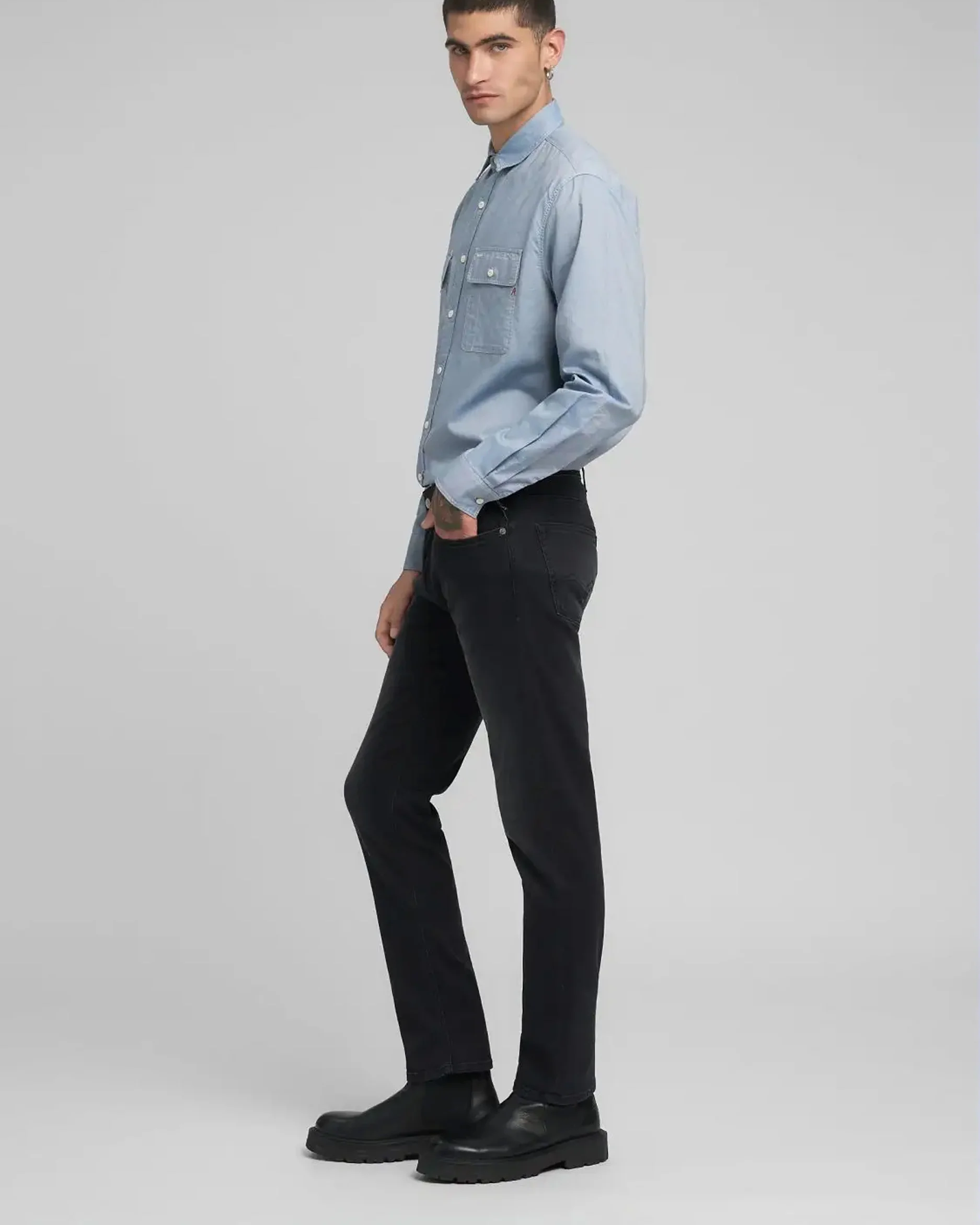 Replay Grover Straight Fit Mens Jeans - Dark Grey - Image 5