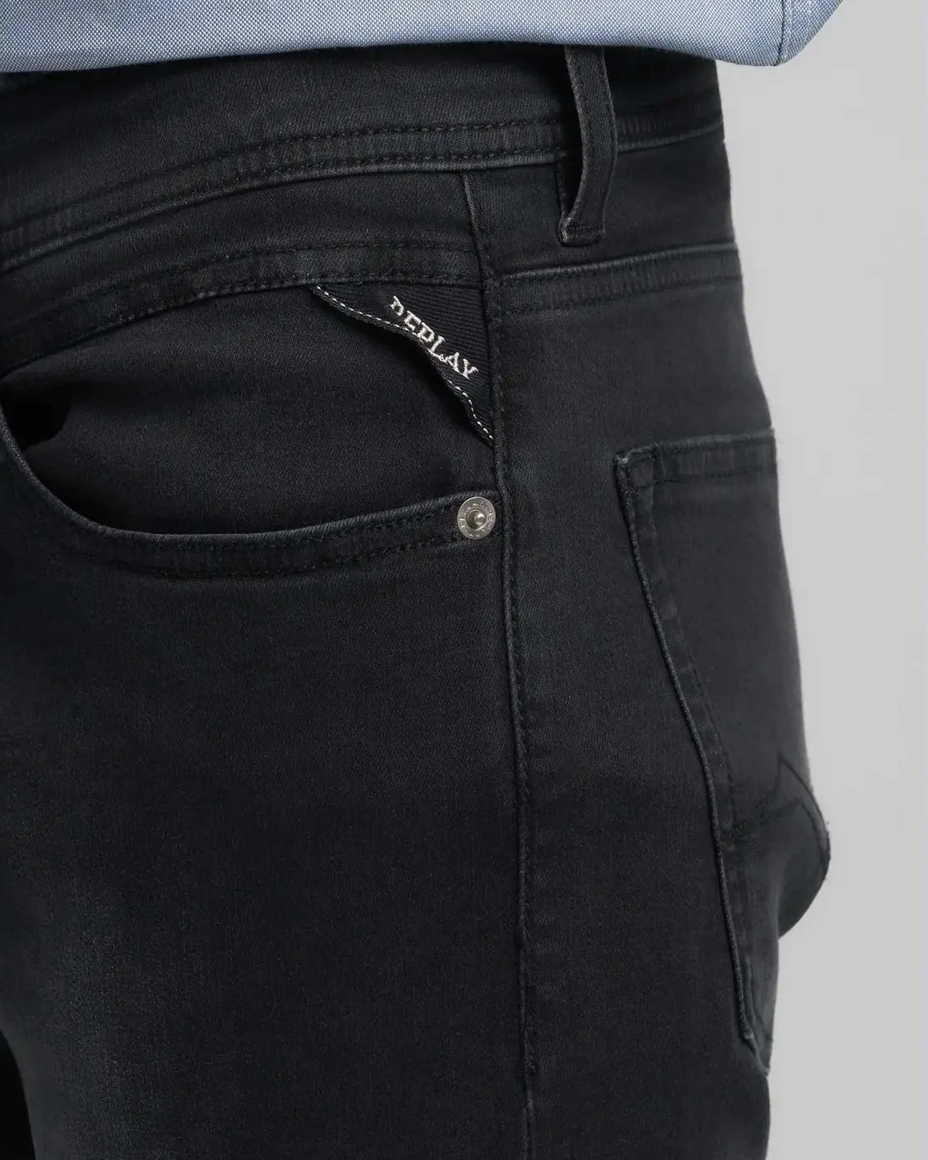 Replay Grover Straight Fit Mens Jeans - Dark Grey - Image 7
