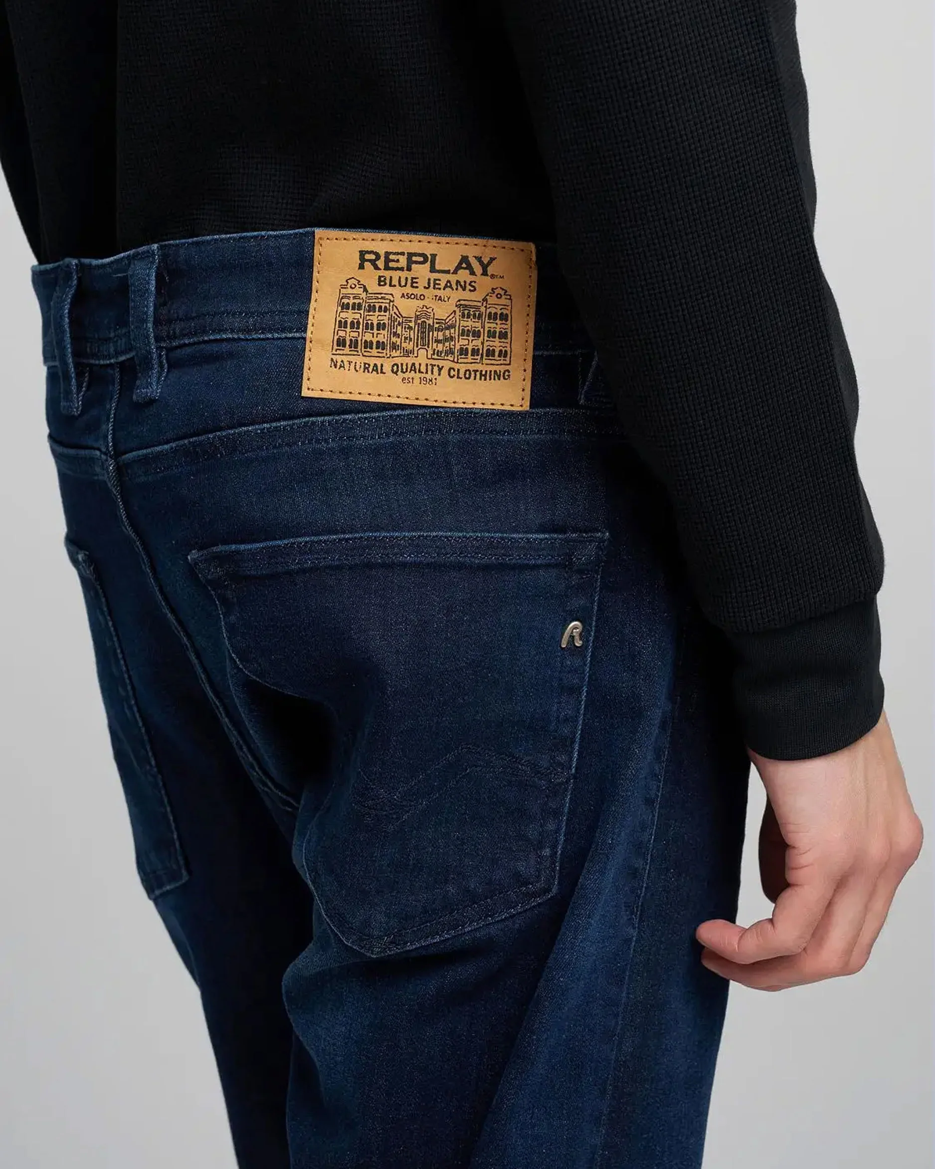 Replay Grover Straight Fit Mens Jeans - Dark Blue - Image 2