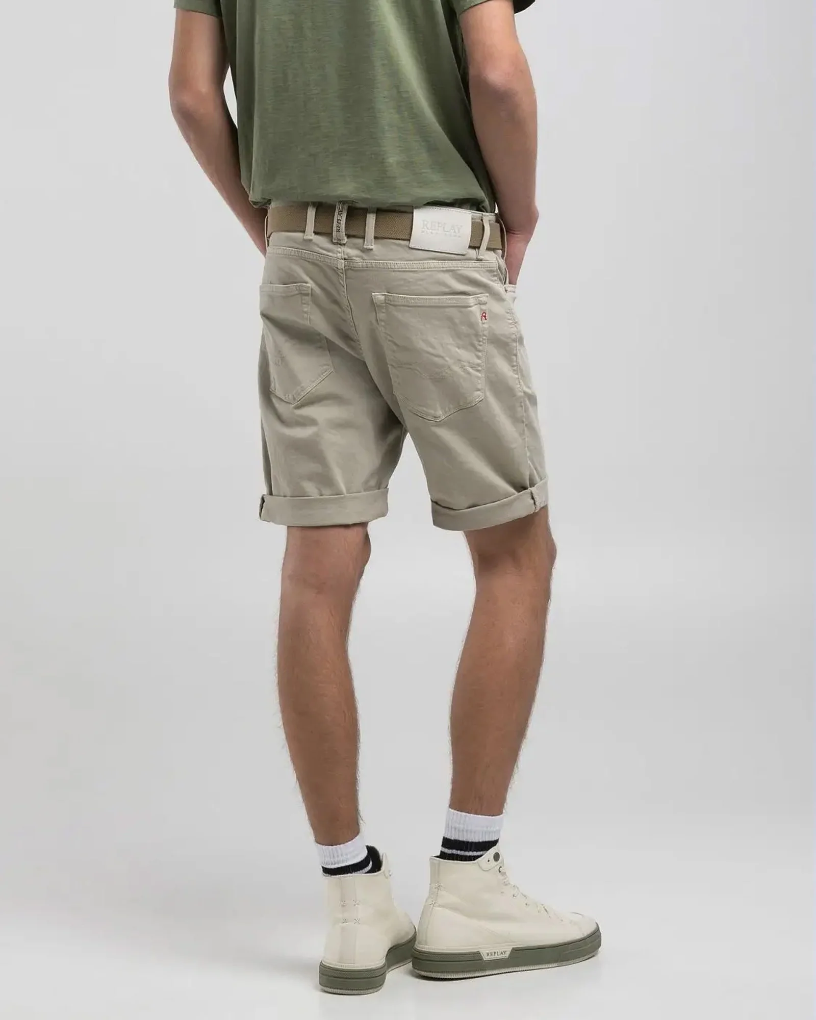 Replay RBJ.981 Tapered Fit Bermuda Shorts - Oatmeal Beige - Image 4