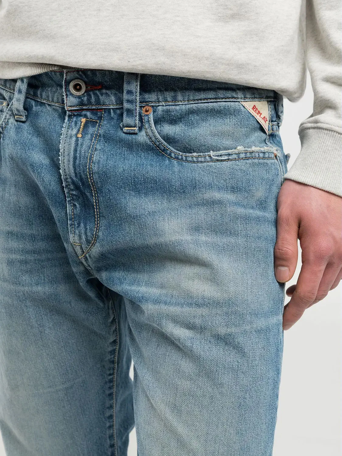 Replay Royal Eagle Neaal Slim Fit Mens Jeans - Medium Blue - Image 6