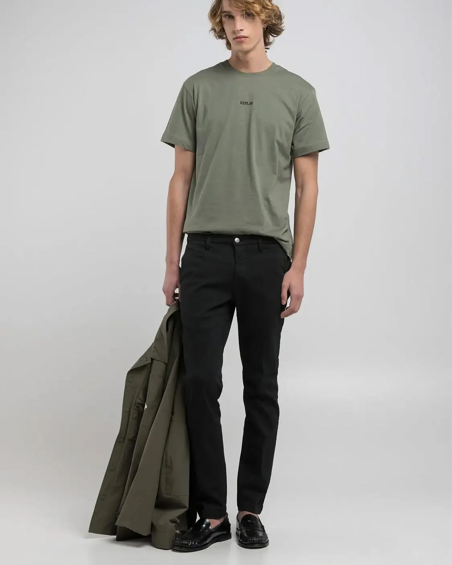 Replay Zeumar Hyperchino Colour XLITE Slim Mens Jeans - Black - Image 4