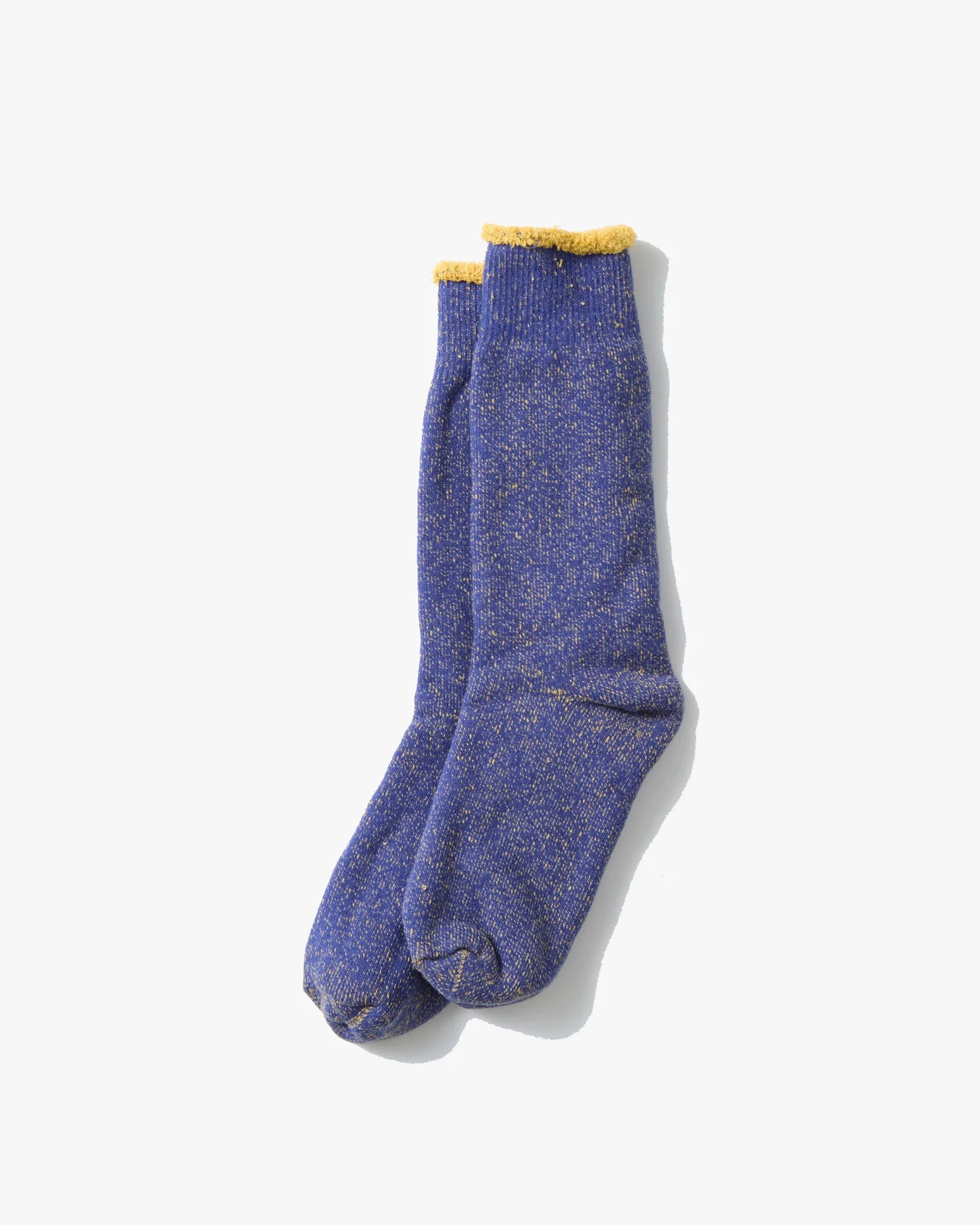 RoToTo R1612 Reversible Pile Socks - Blue / Light Yellow - Image 2