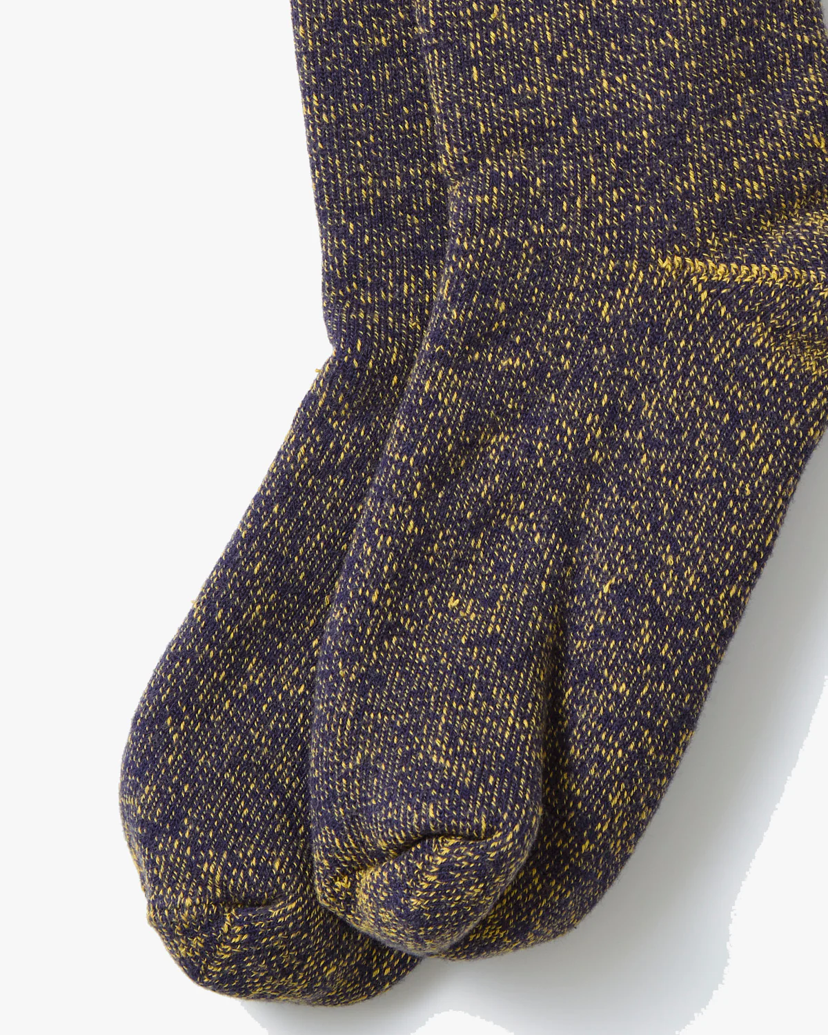 RoToTo R1612 Reversible Pile Socks - Navy / Yellow - Image 3