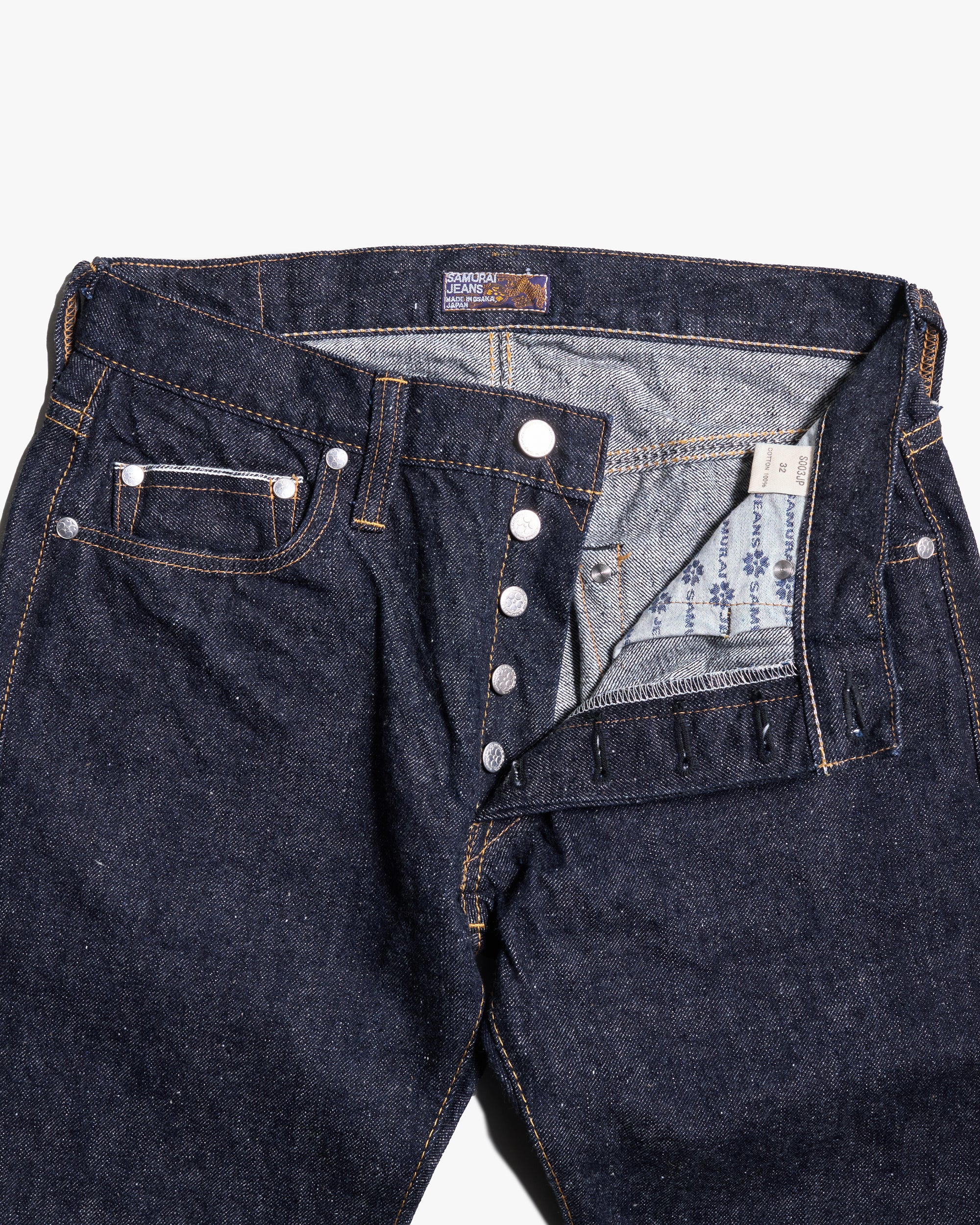 Samurai Jeans S003JP Slim Straight 15oz Yamato Selvedge Jeans - Indigo Onewash - Image 5