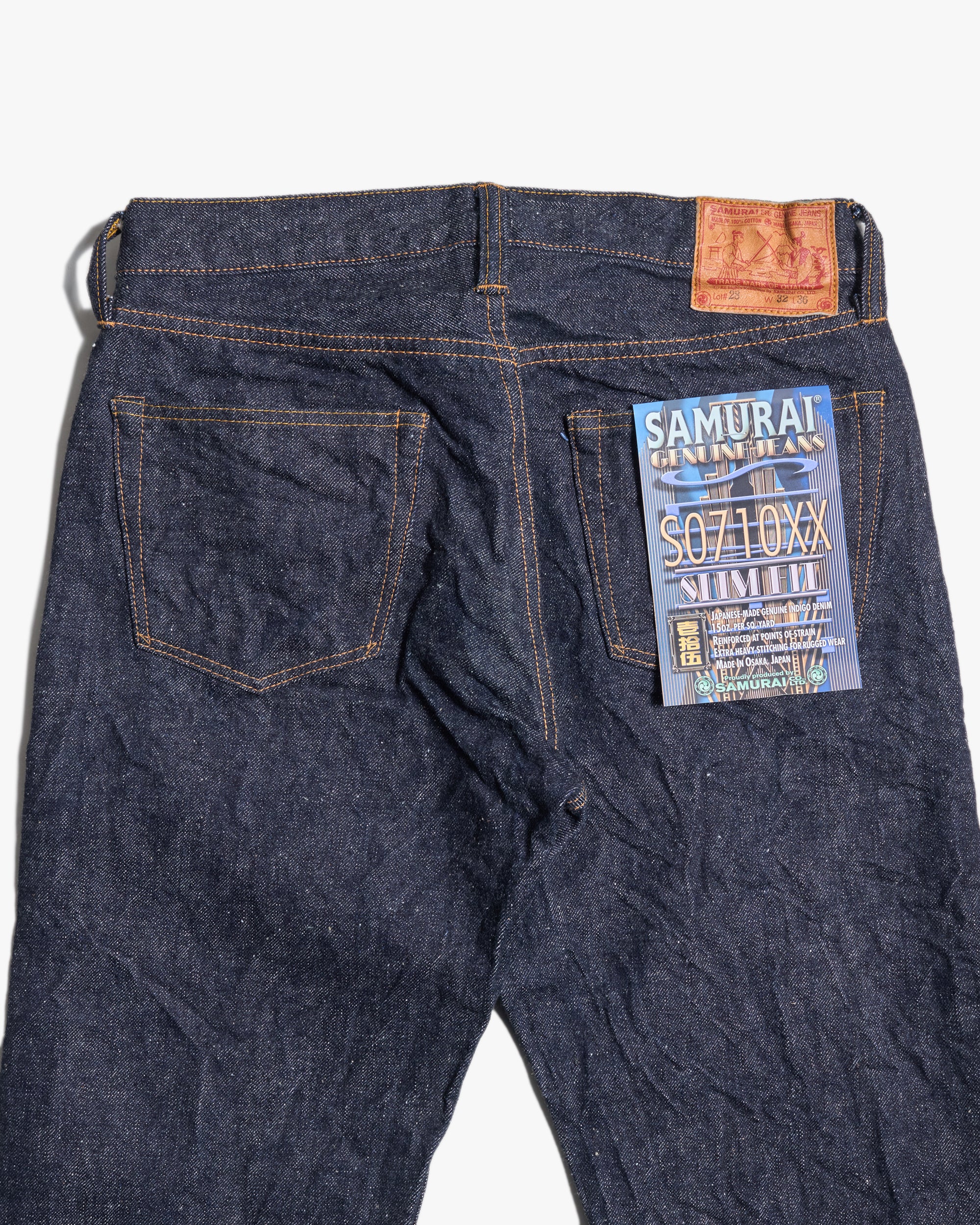 Samurai Jeans S0710XX Slim Straight Otokogi 15oz Selvedge Jeans - Indigo Onewash - Image 7