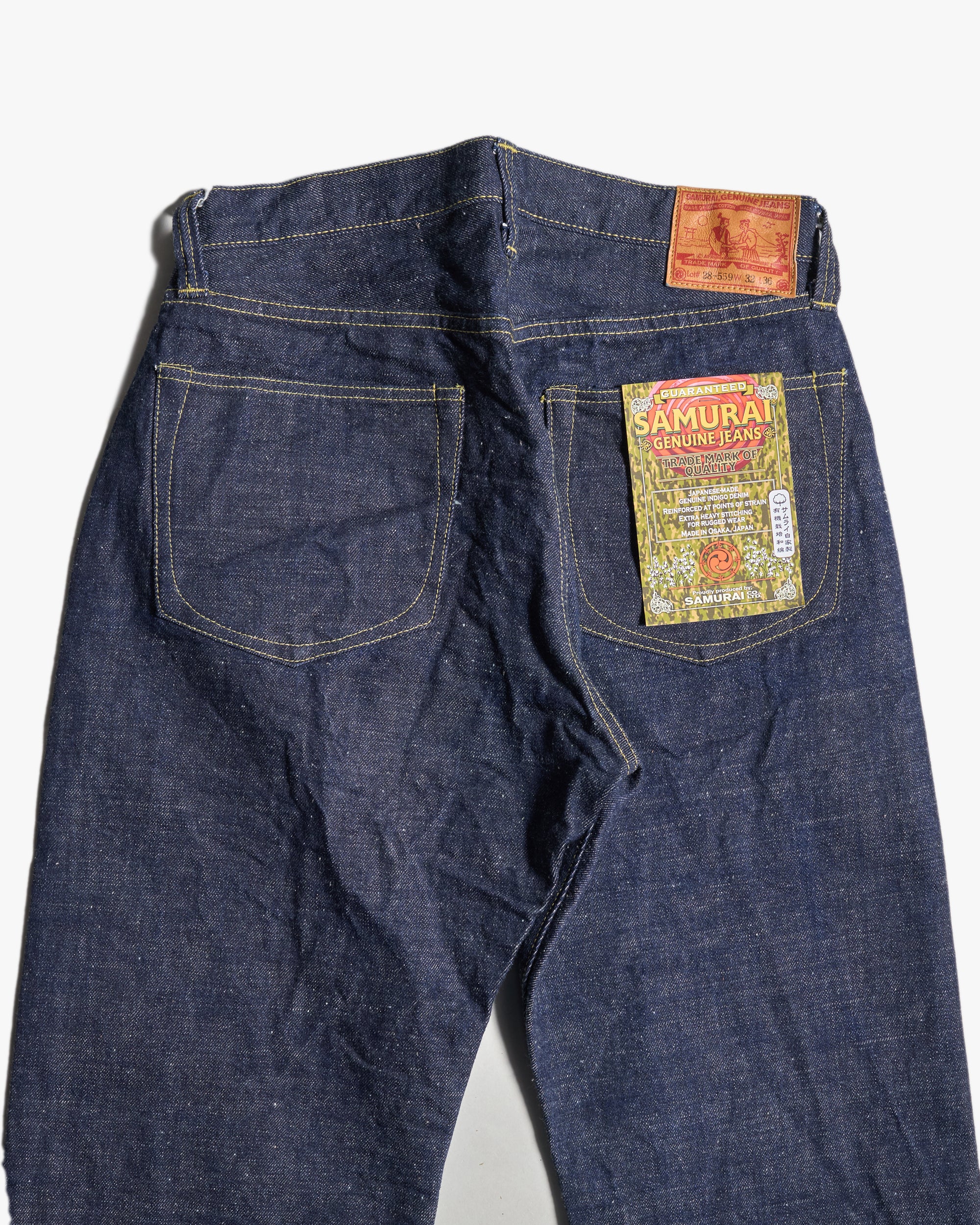 Samurai Jeans S2000HXII Samurai Cotton GL3 Model '44 Style Wide Straight 15.8oz Selvedge Jeans - Onewash - Image 6