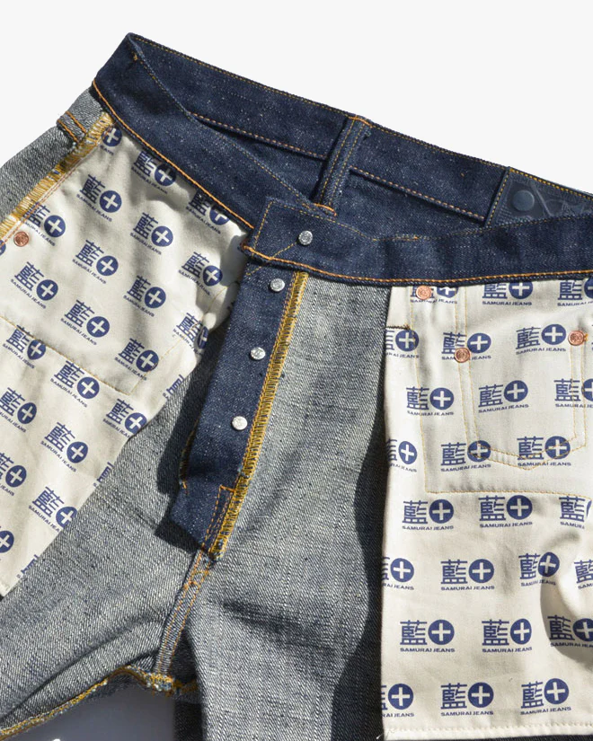 Samurai Jeans S211AX Relaxed Tapered 18oz AI Plus Benkei Selvedge Jeans - Indigo Onewash - Image 5