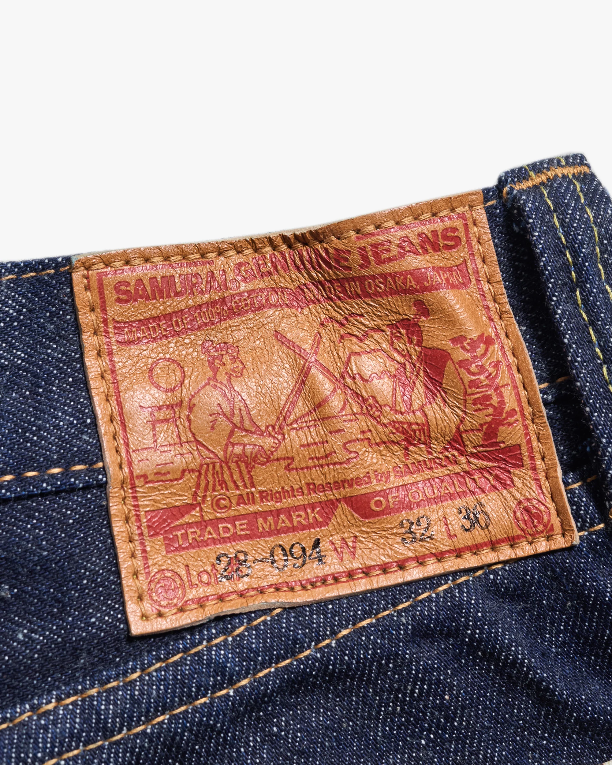 Samurai Jeans S510HXII Regular Straight 15.8oz Samurai Cotton GL3 Selvedge Jeans - Indigo Onewash - Image 6
