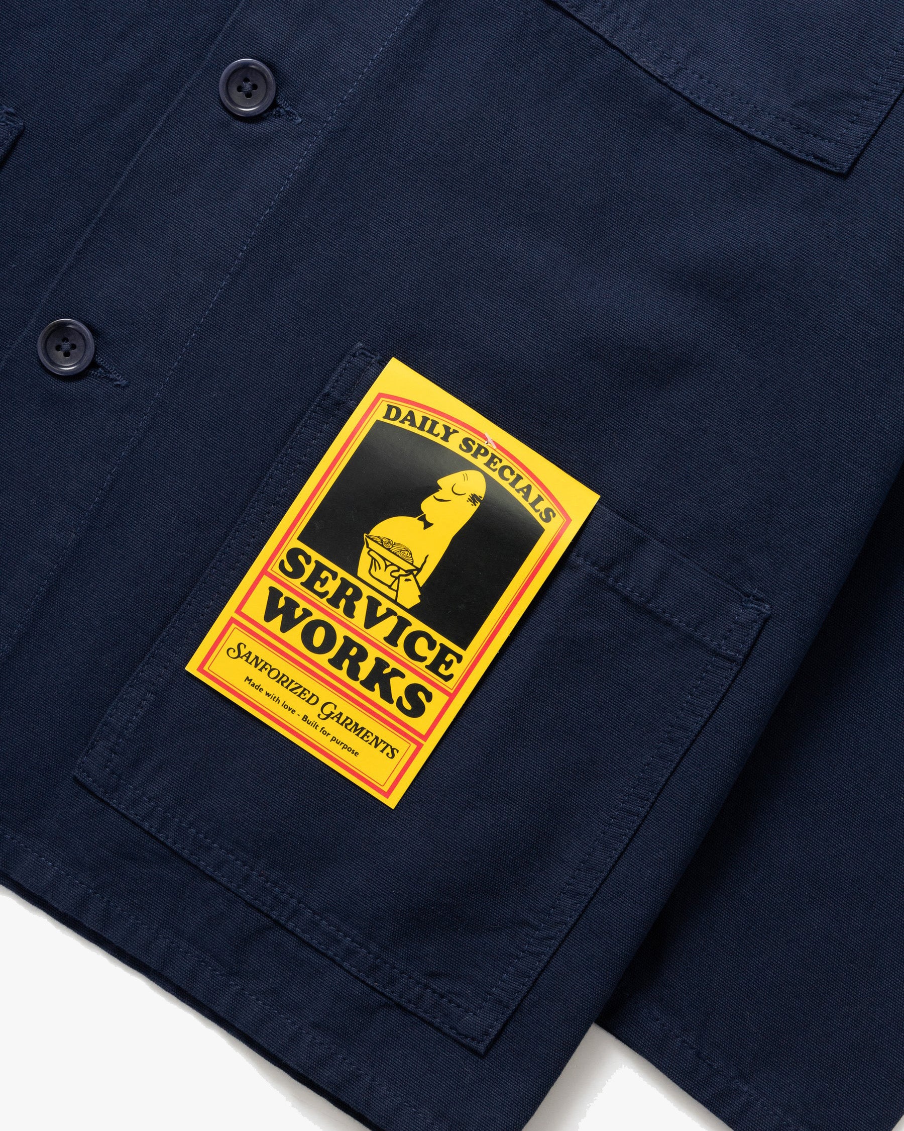 Service Works Classic Canvas Chore Shirt - Dark Navy - Image 3