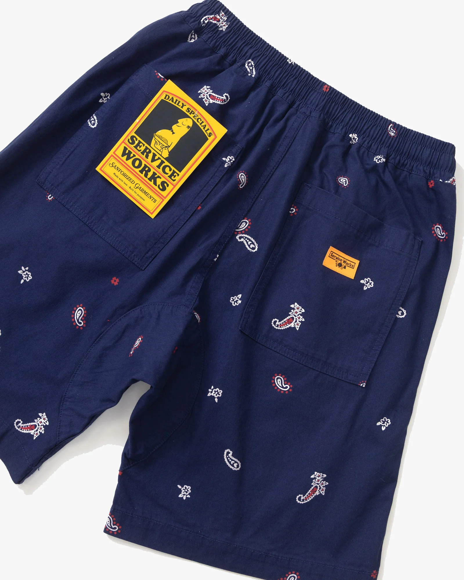 Service Works Paisley Chef Shorts - Royal - Image 3