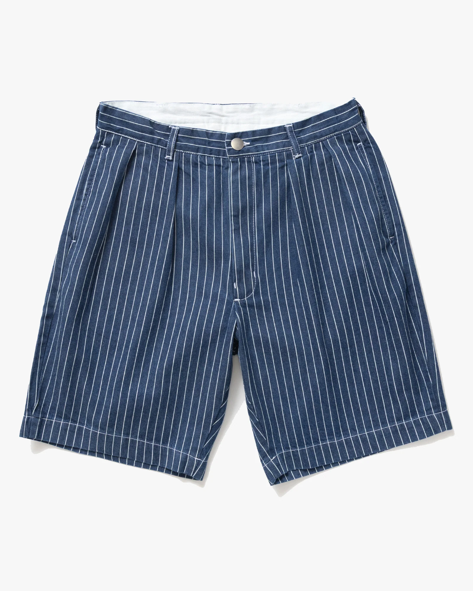 Service Works Pinstripe Denim Part Timer Shorts - Indigo