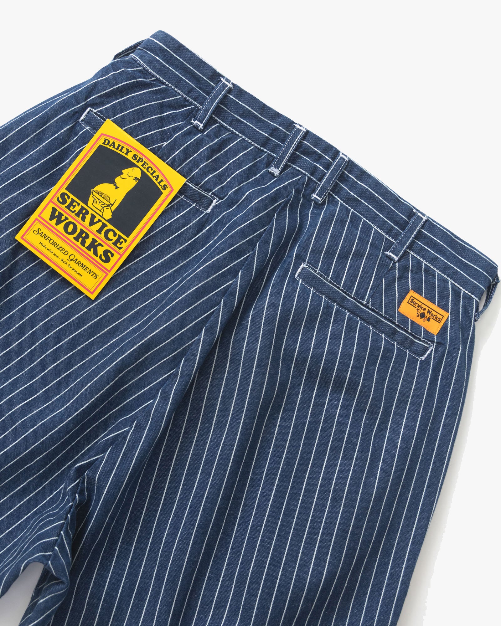 Service Works Pinstripe Denim Part Timer Shorts - Indigo - Image 2