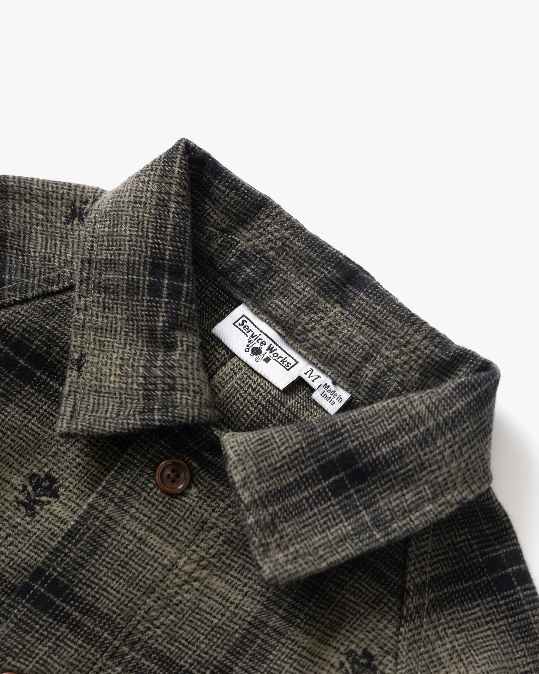 Service Works Thistle Plaid Front Of House Jacket - Olive - Image 6