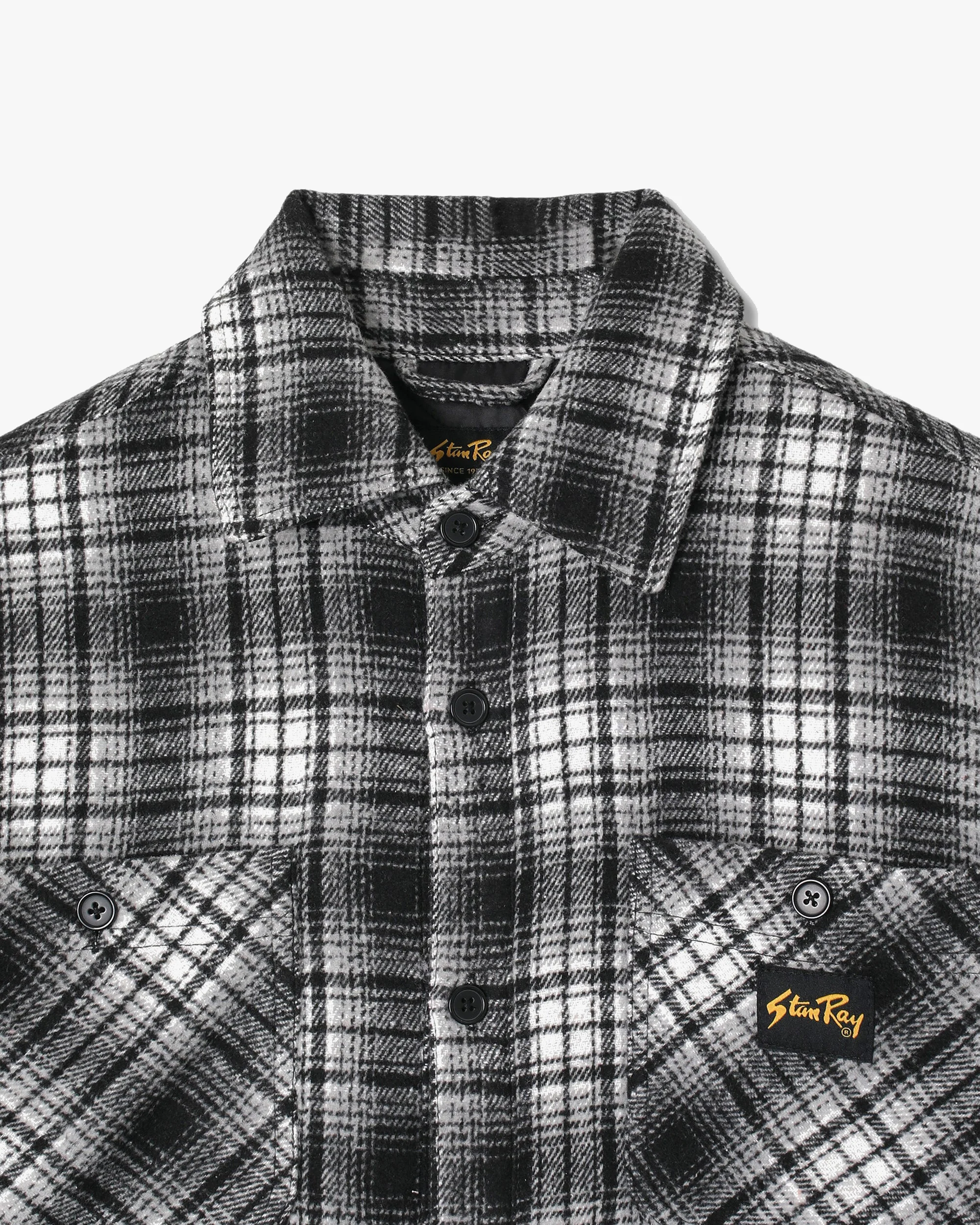 Stan Ray Quilted Plaid Overshirt - Blue - Image 3