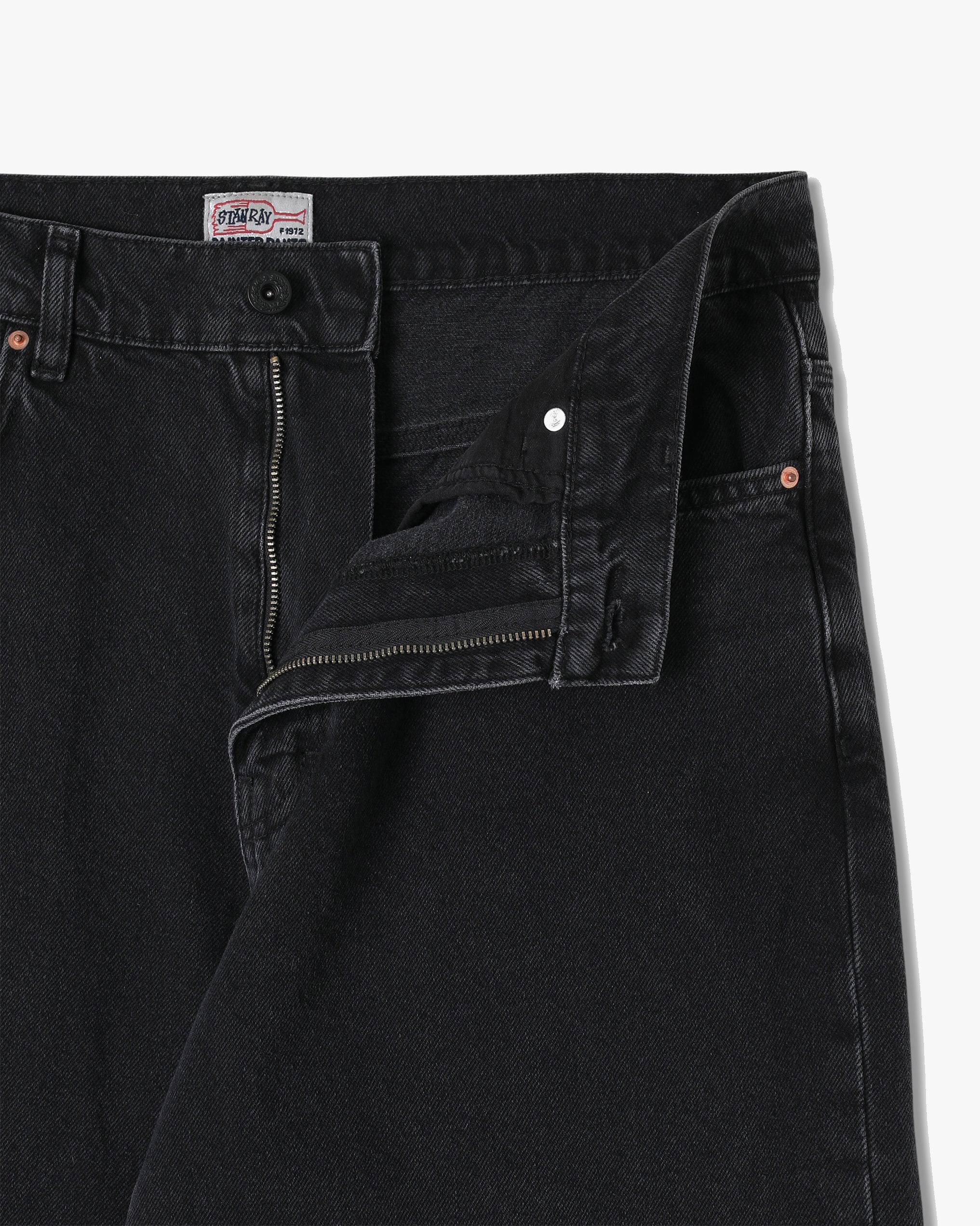 Stan Ray Wide 5 Loose Fit Mens Jeans - Stonewashed Black Denim - Image 5