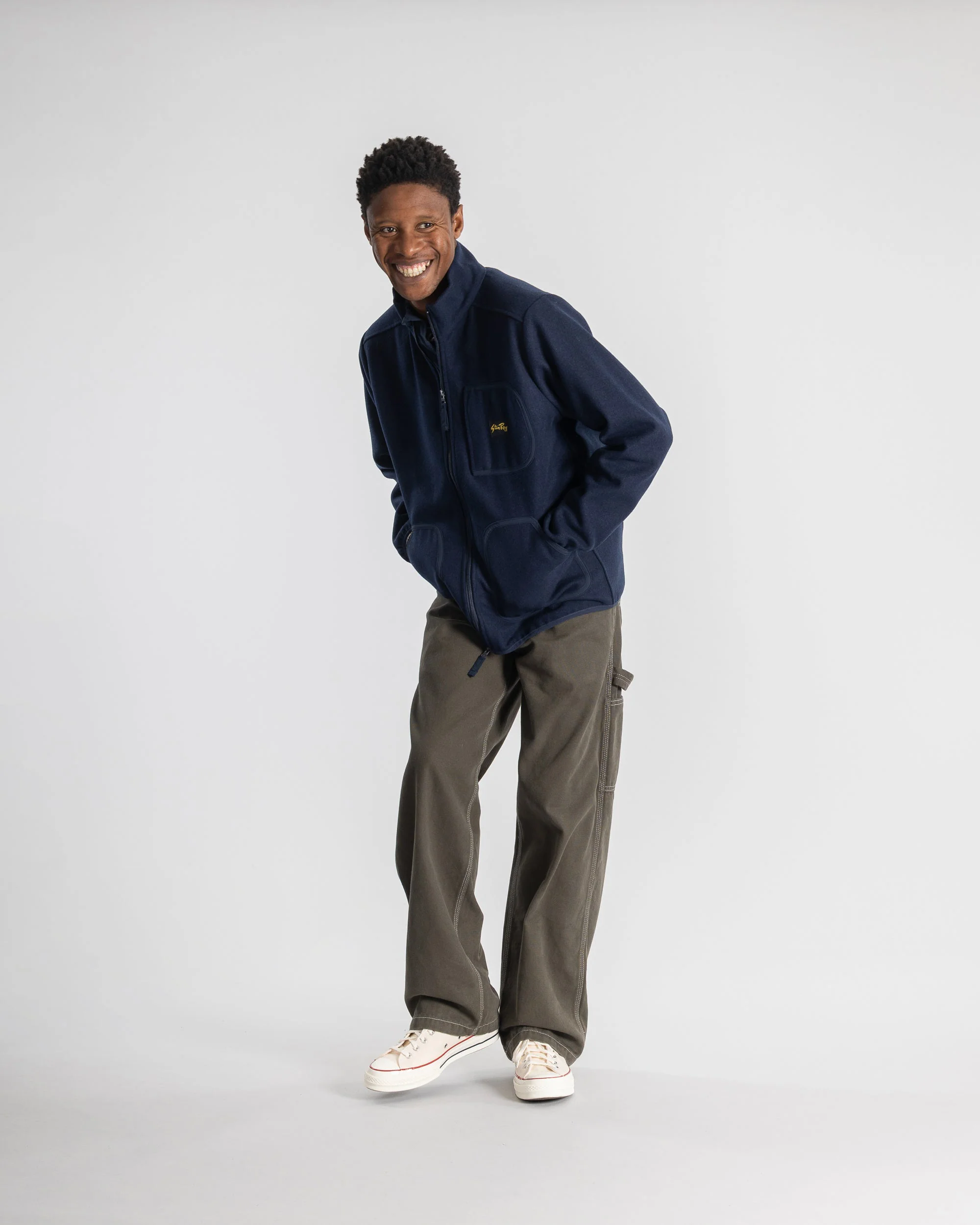 Stan Ray Wool Fleece Jacket - Navy Heather - Image 2