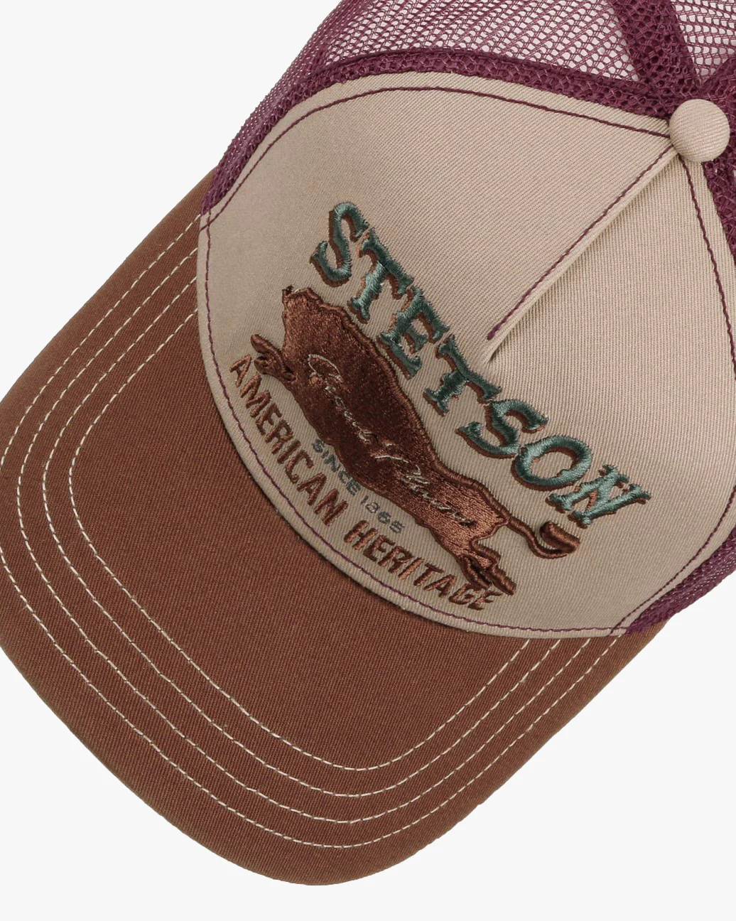 Stetson Great Plains Trucker Cap - Brown / Wine - Image 3