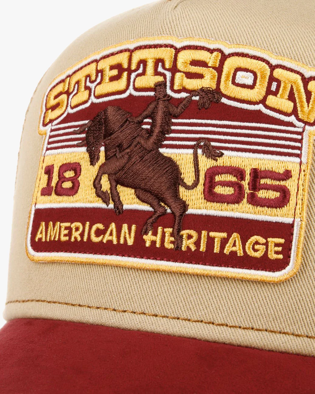Stetson Rodeo Trucker Cap - Wine / Beige - Image 2