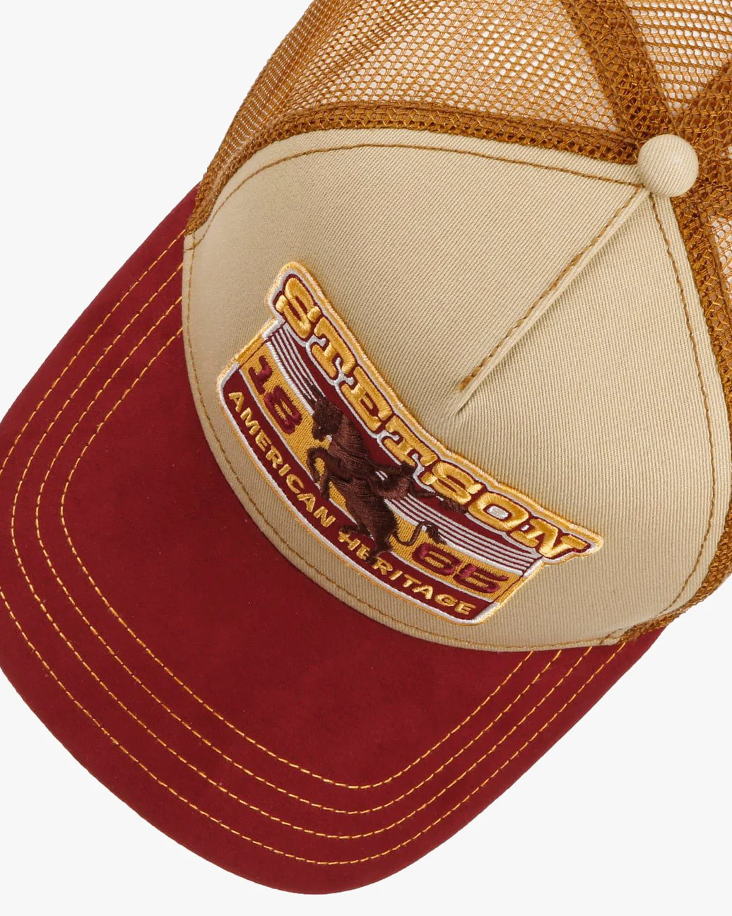 Stetson Rodeo Trucker Cap - Wine / Beige - Image 3