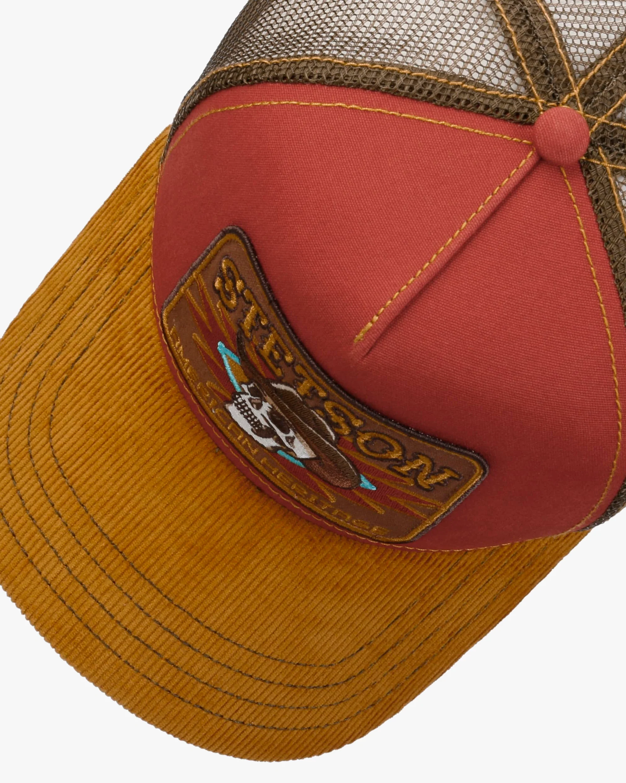 Stetson Skull Trucker Cap - Yellow / Red - Image 3