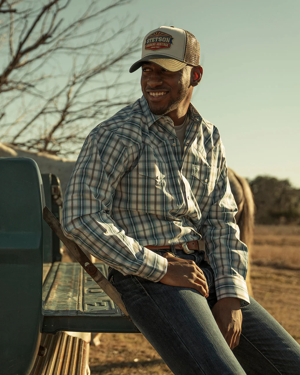 Stetson Sun Trucker Cap - Green / White - Image 4