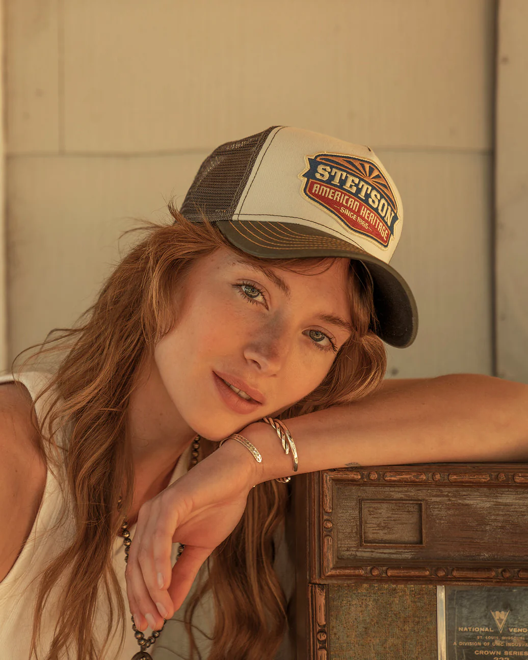 Stetson Sun Trucker Cap - Green / White - Image 5