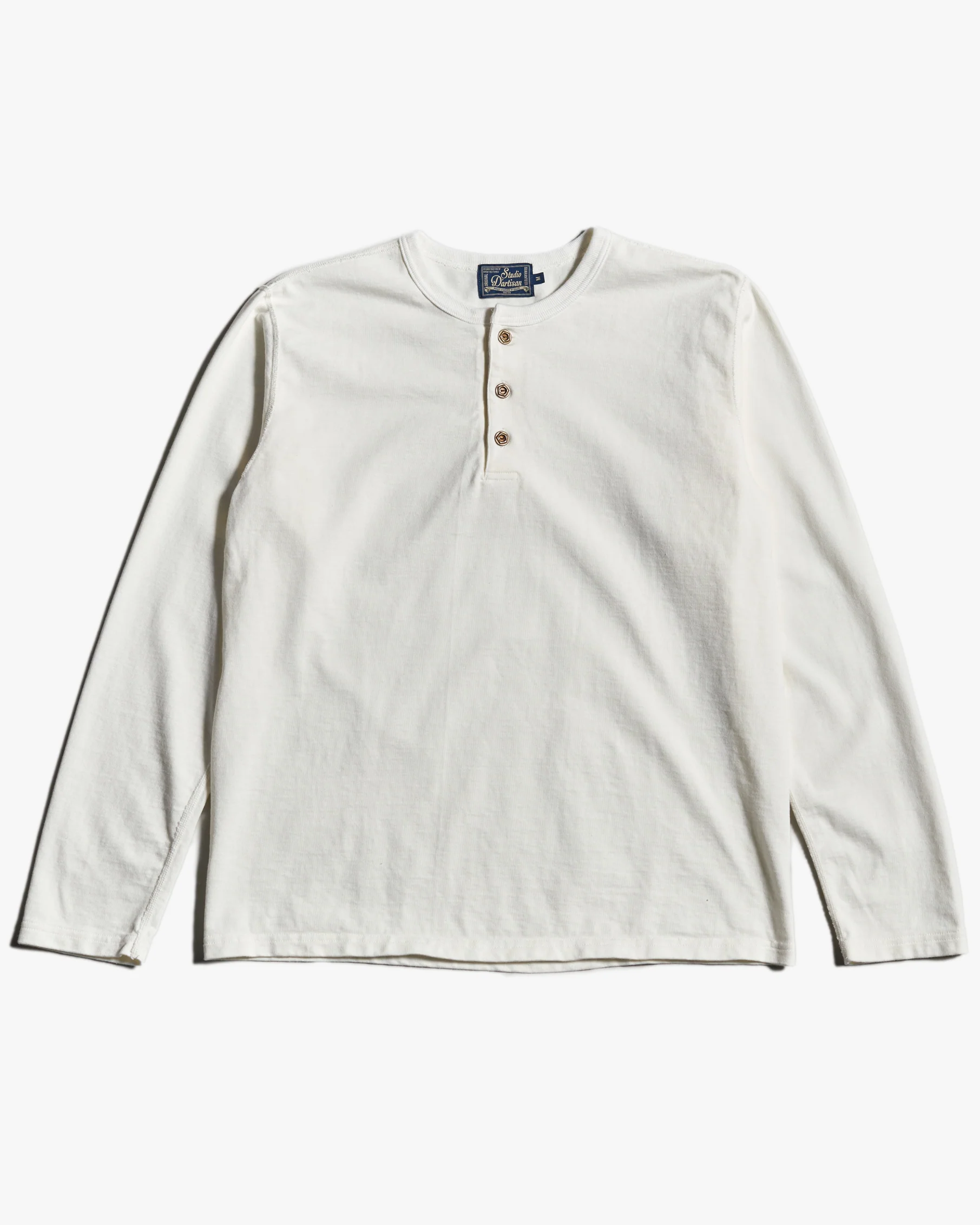 Studio D'Artisan 8187 Suvin Gold L/S Henley - White