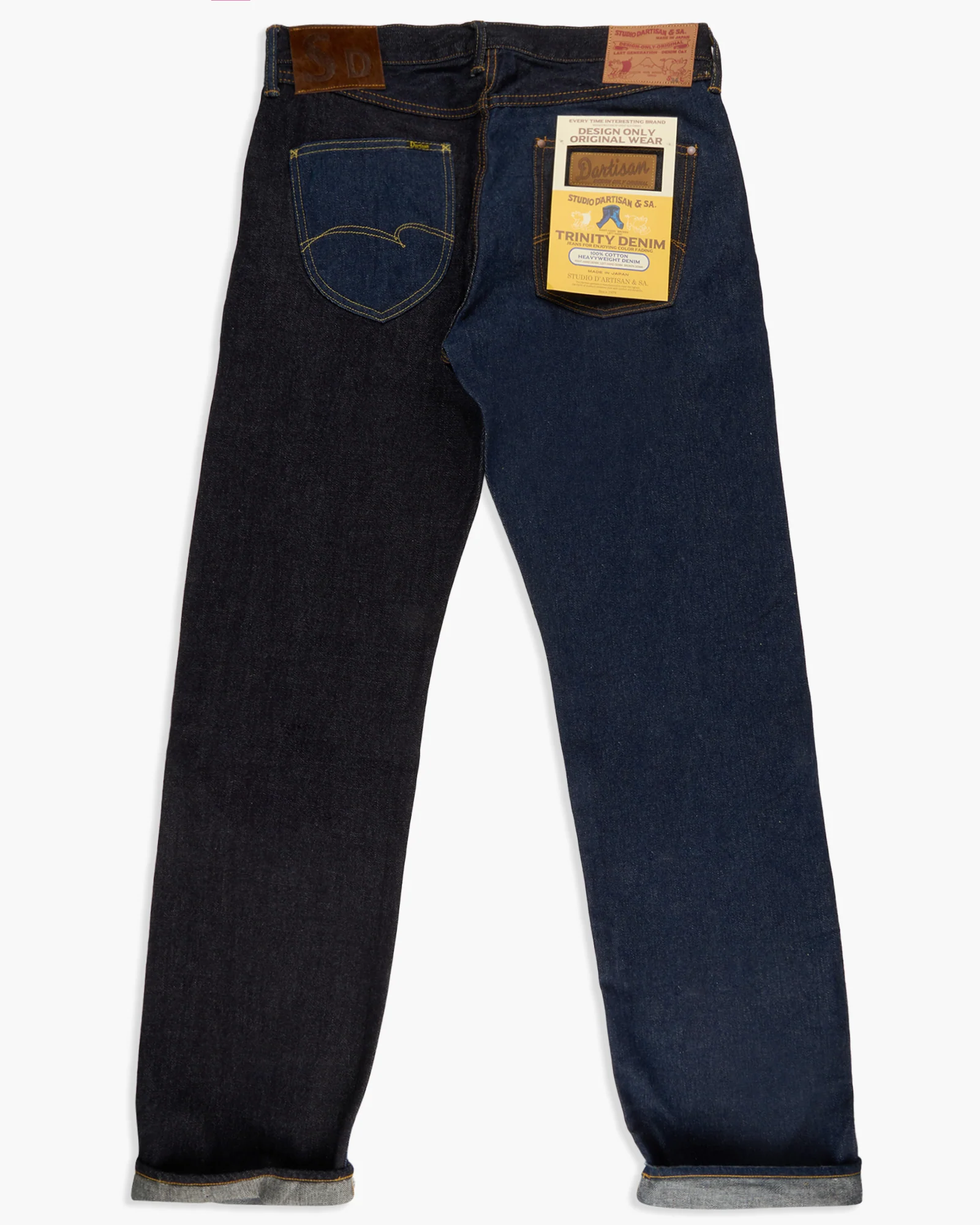 Studio D'Artisan D1902 'Trinity Denim' Regular Straight 15oz Selvedge Mens Jeans - Onewash - Image 4