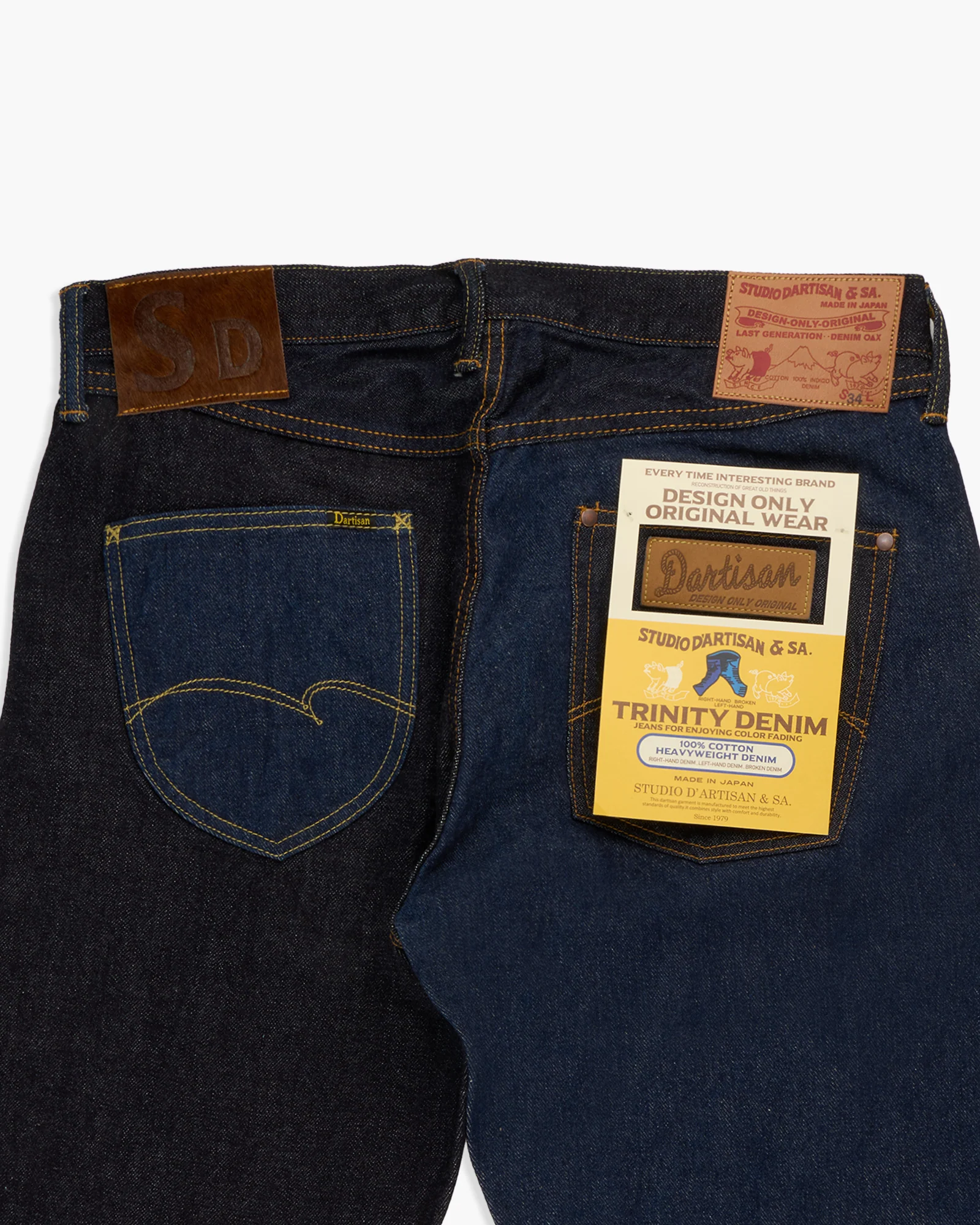 Studio D'Artisan D1902 'Trinity Denim' Regular Straight 15oz Selvedge Mens Jeans - Onewash - Image 6