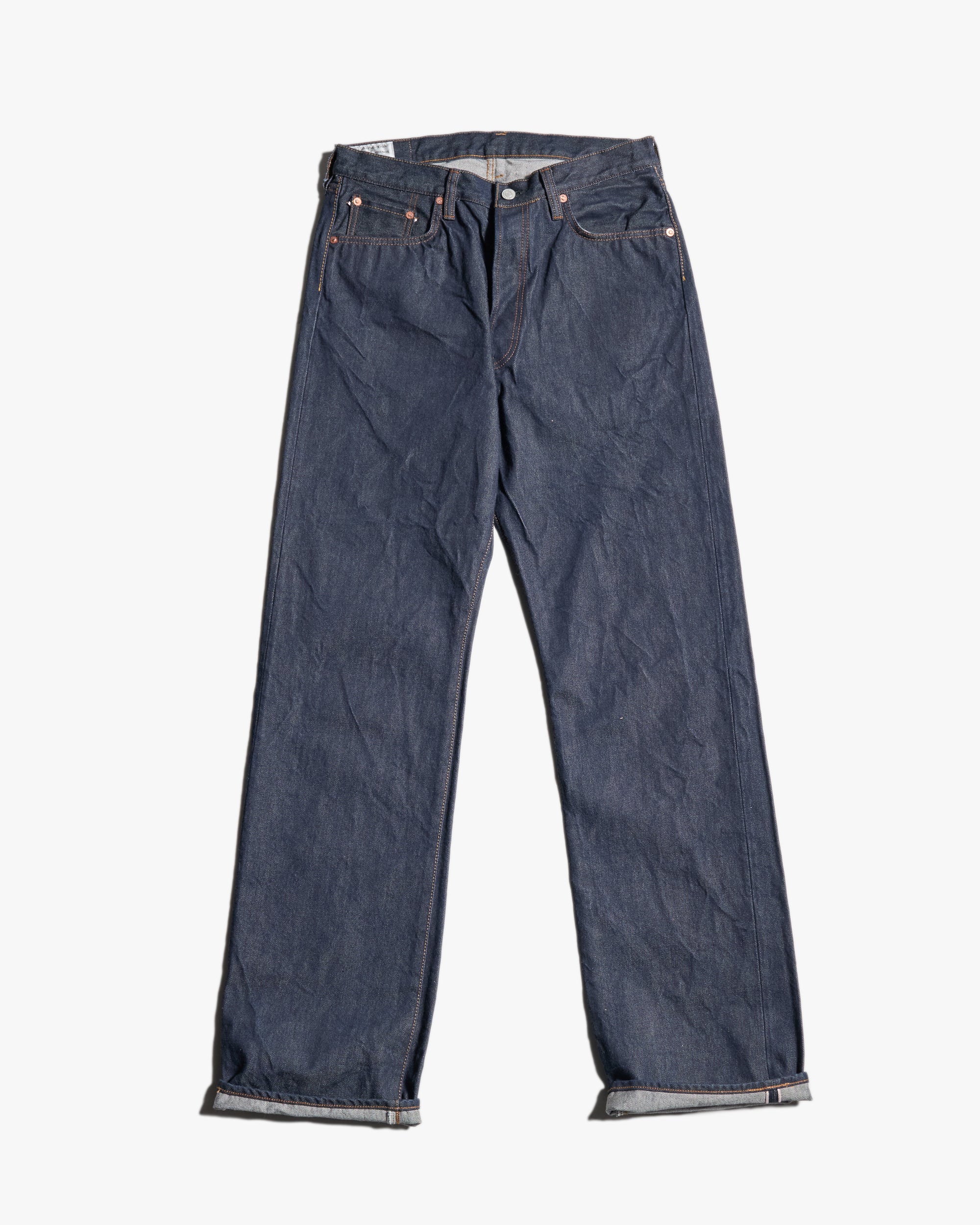 Studio D'Artisan D1922W Suvin Gold Wide Straight 15oz Selvedge Jeans - Onewash - Image 4